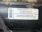 Engine with Emission Certification Label