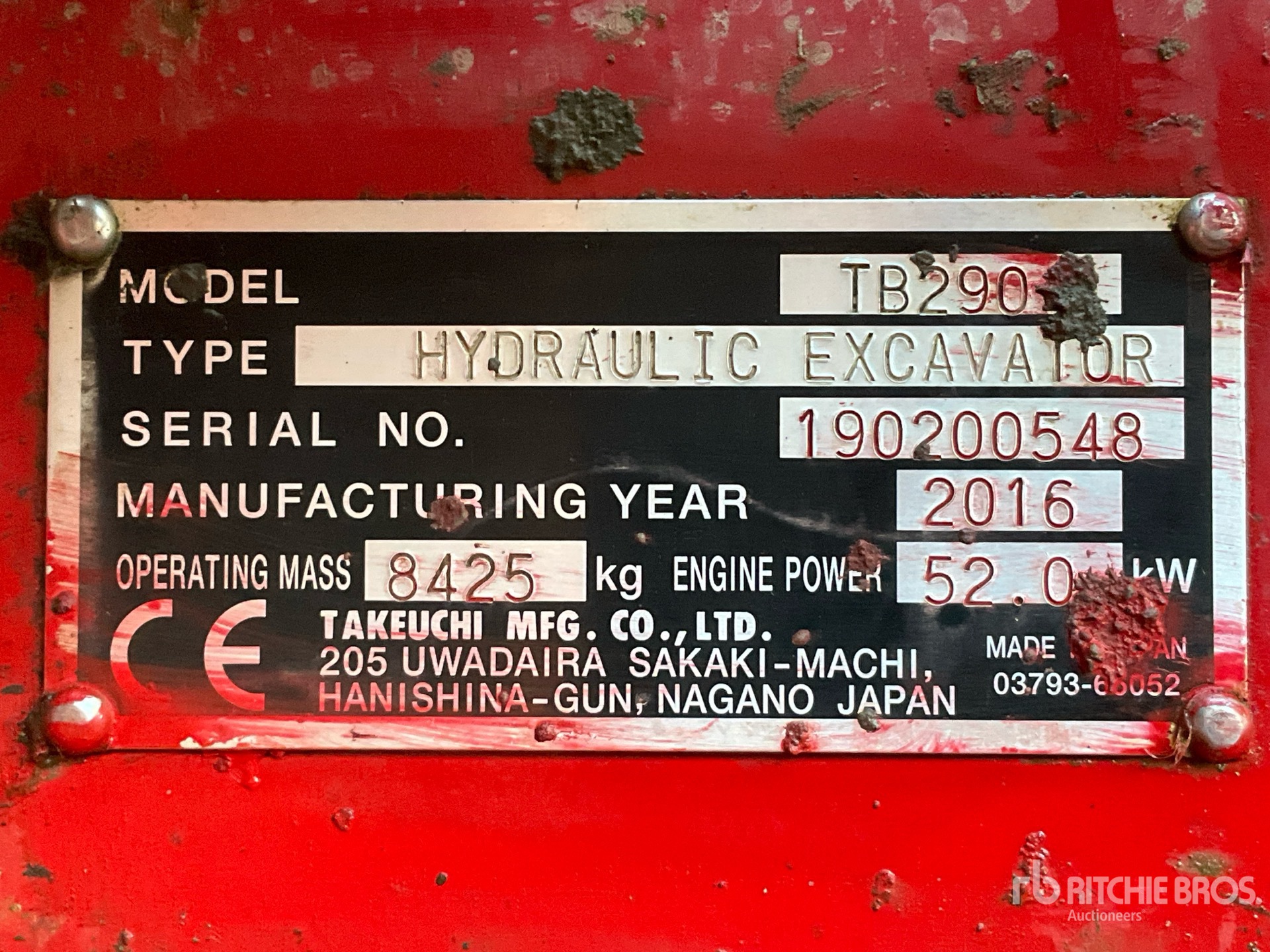2016 Takeuchi TB290