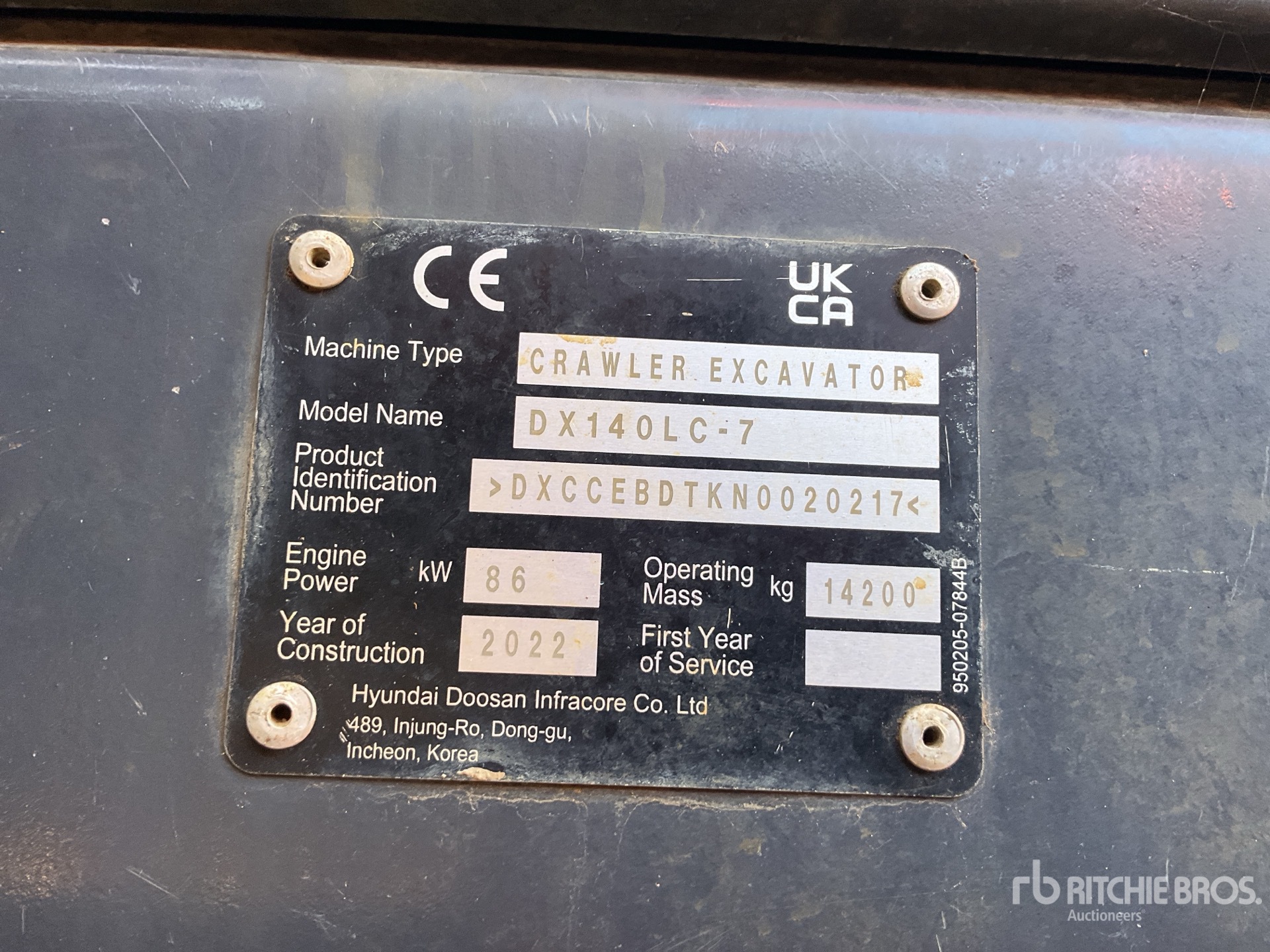 2022 Doosan DX140LC-7