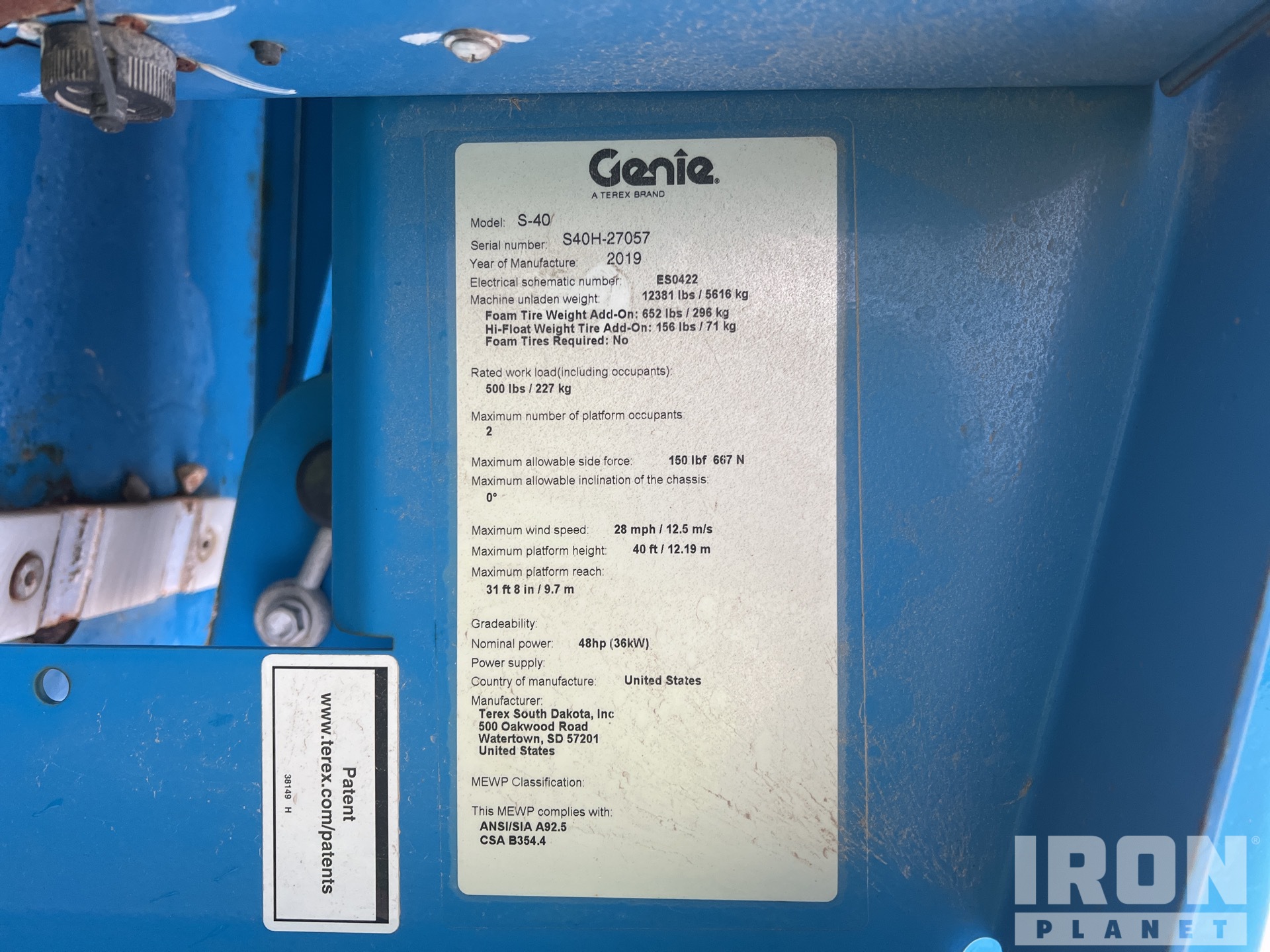 2019 Genie S-40