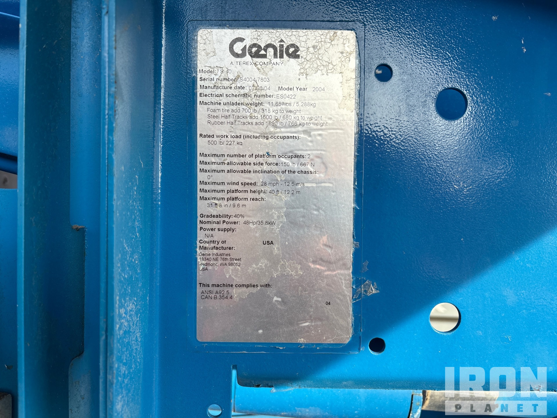 2004 Genie S-40