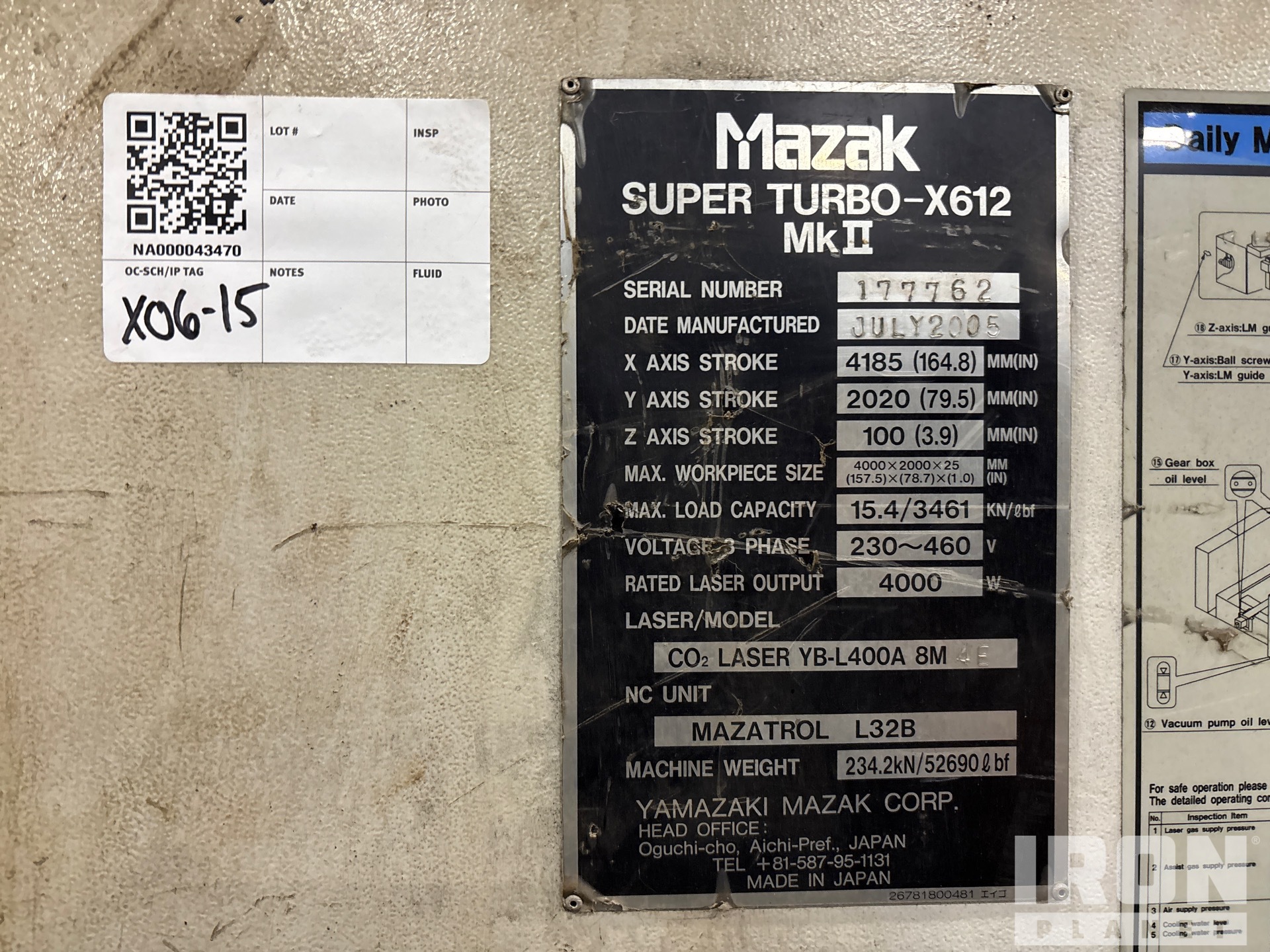 2005 Mazak Super Turbo-X612 Mk II Electric Laser Cutter