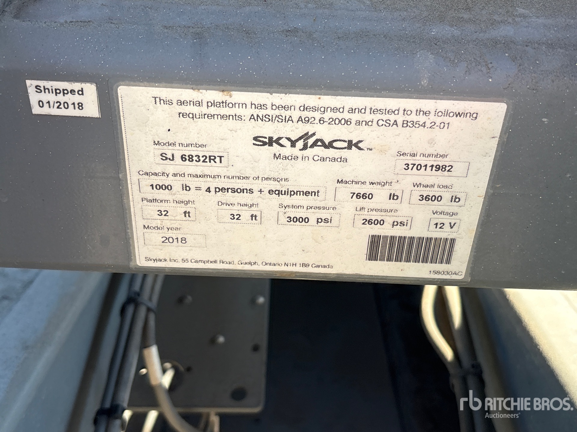 2018 Skyjack SJ6832 RT