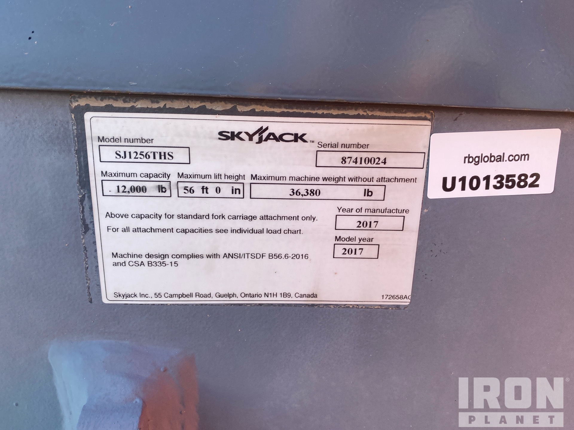 2017 Skyjack SJ1256 THS