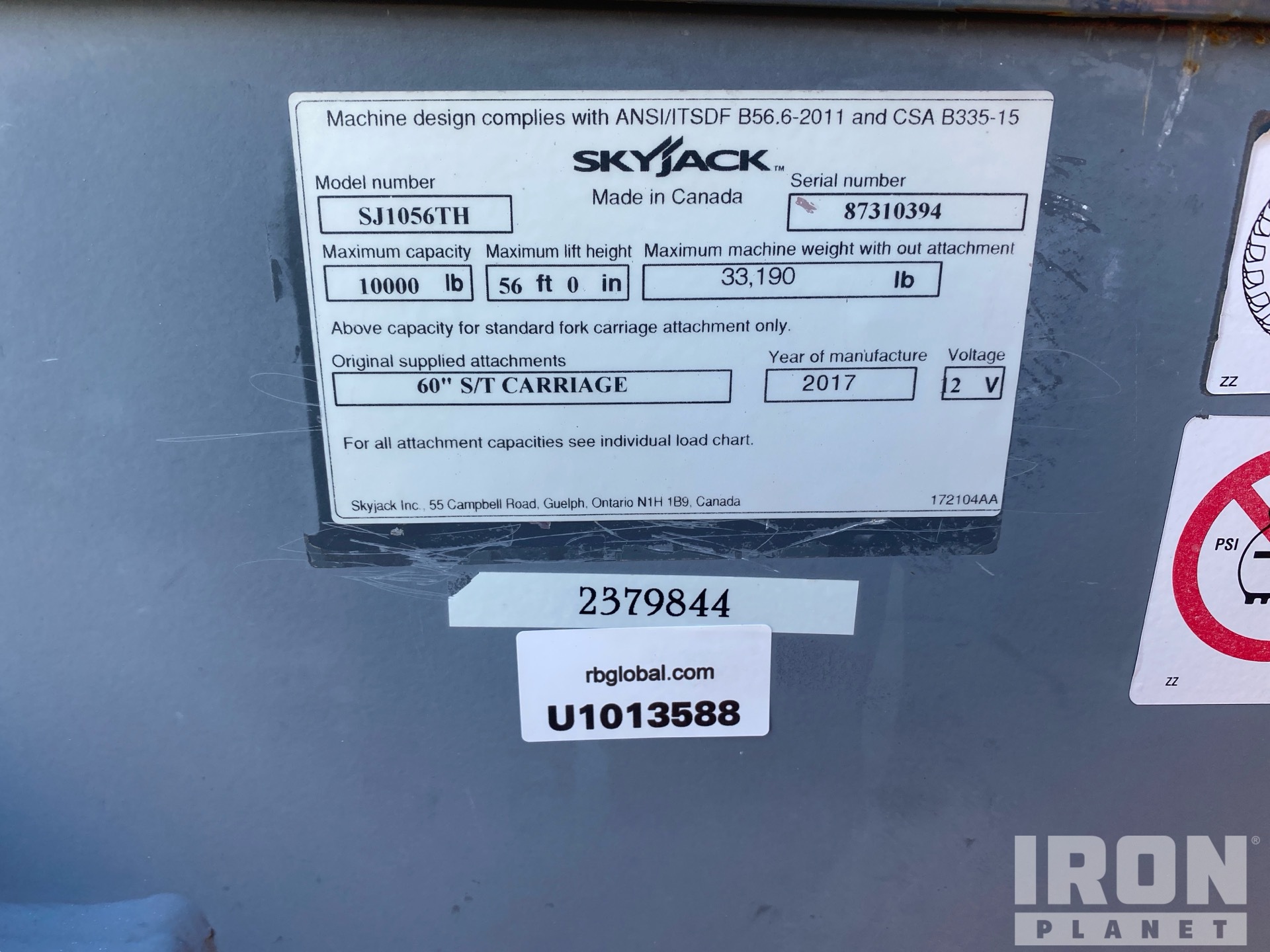 2017 Skyjack SJ1056TH