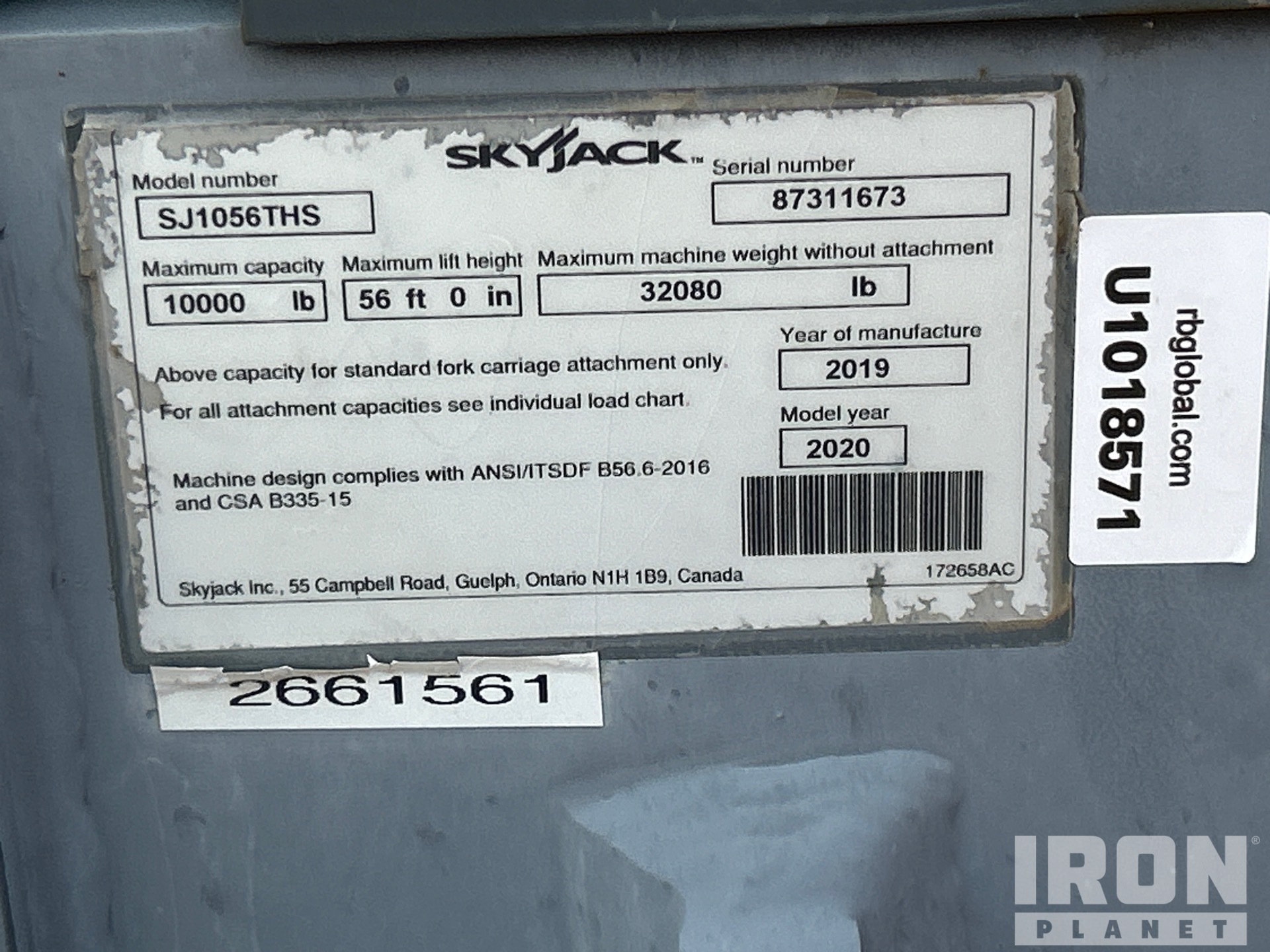 2020 Skyjack SJ1056THS
