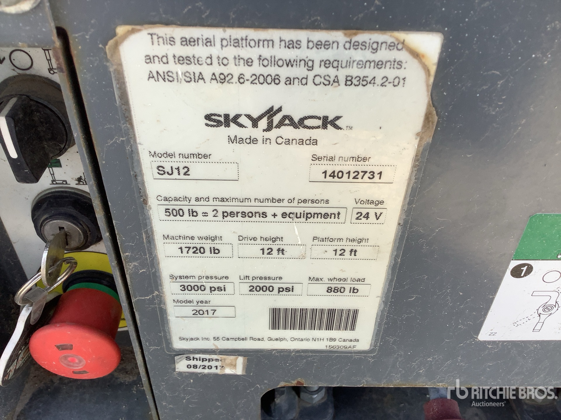 2017 Skyjack SJ12