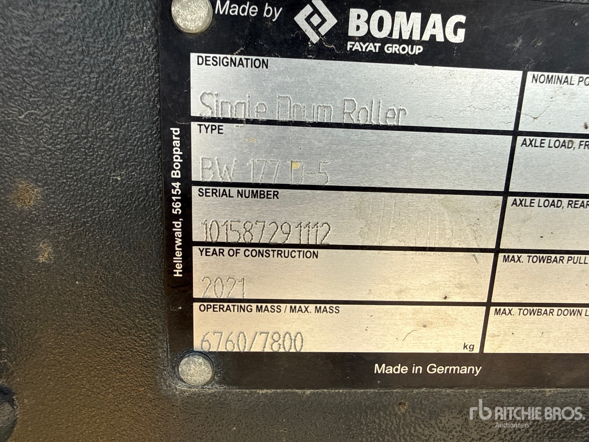 2021 Bomag BW177D-5