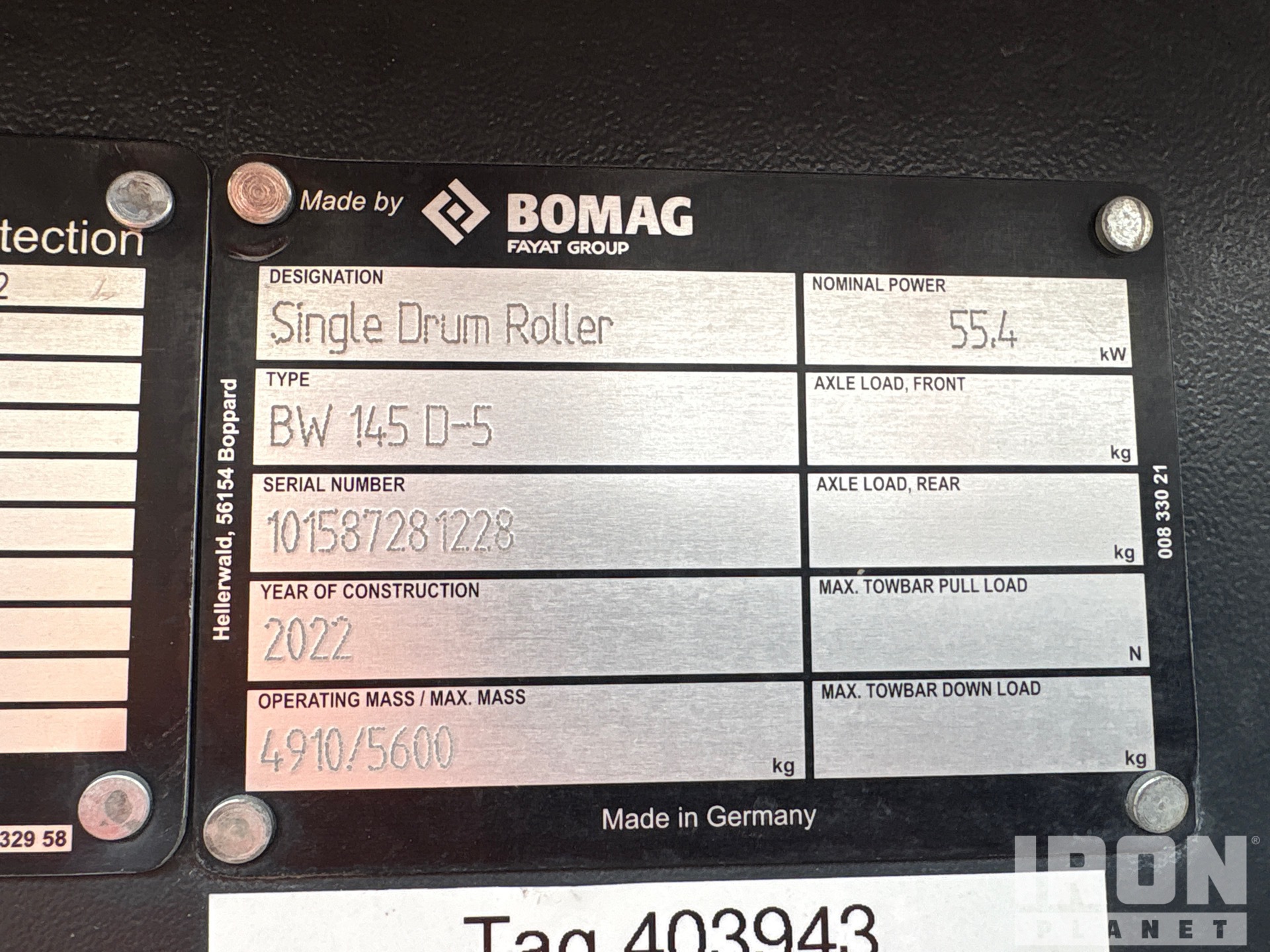 2022 Bomag BW145D-5