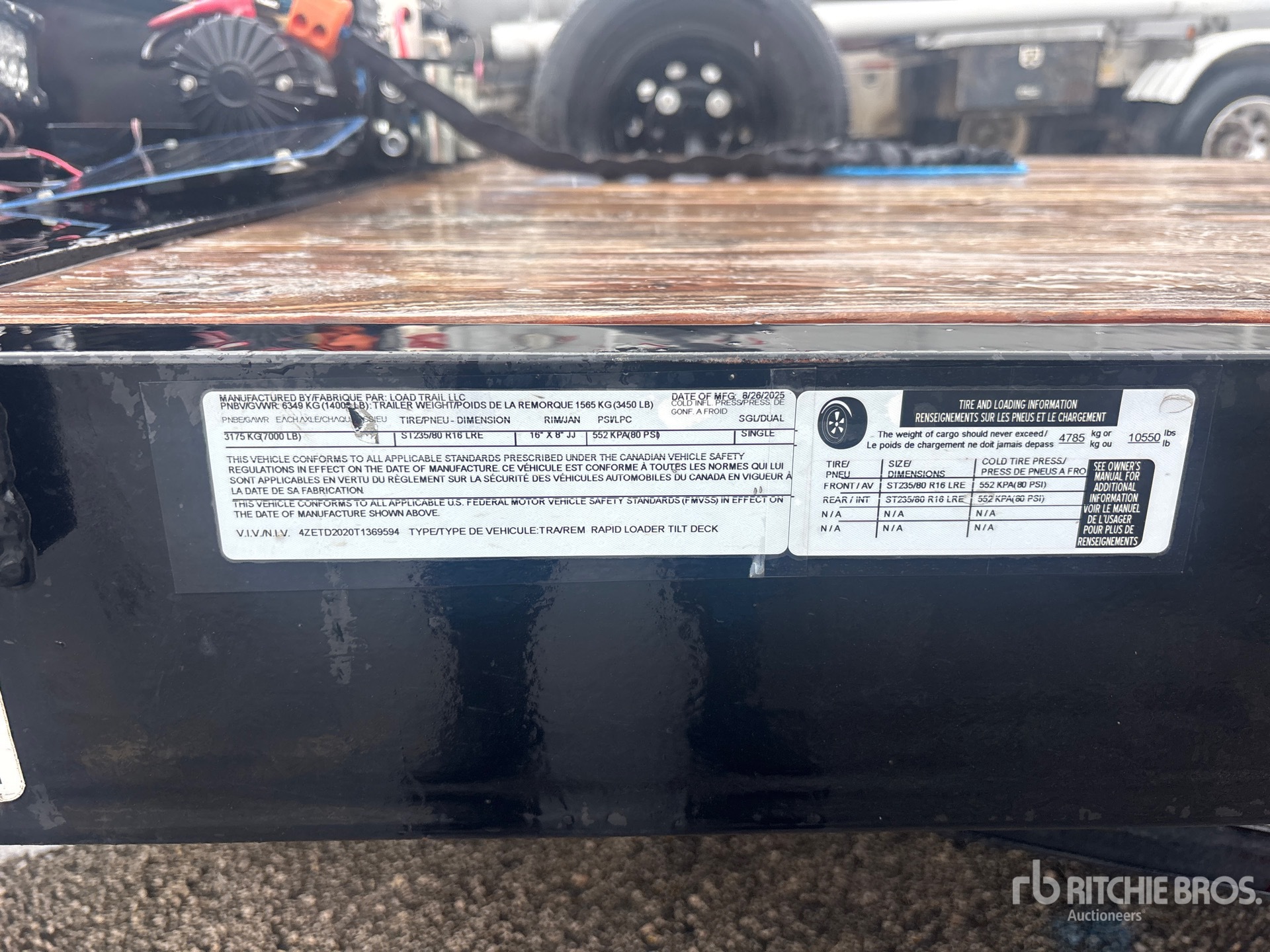 2026 Load Trail 10550 LB 20 FT T/A