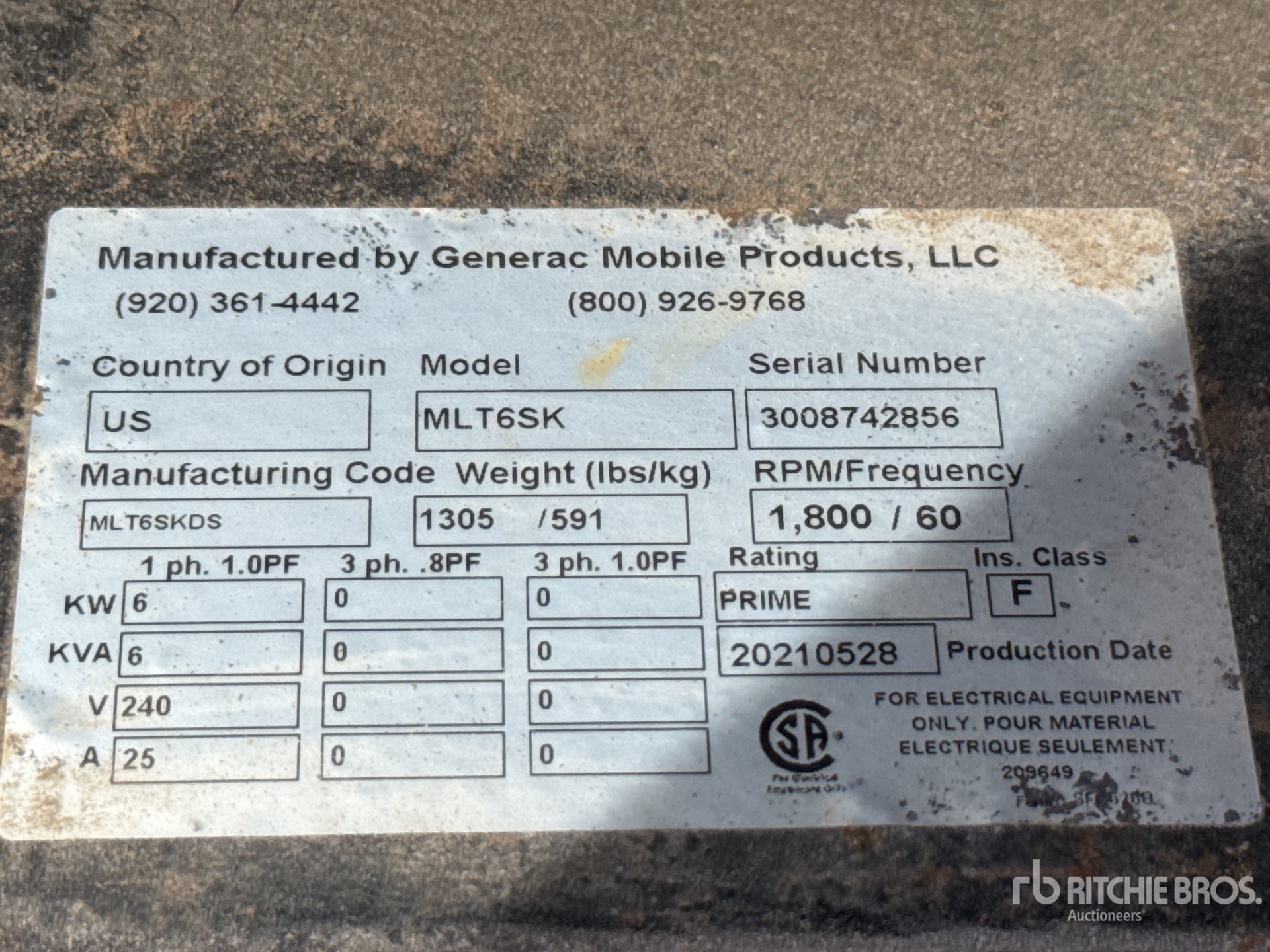 2021 Generac MLT6SKDS