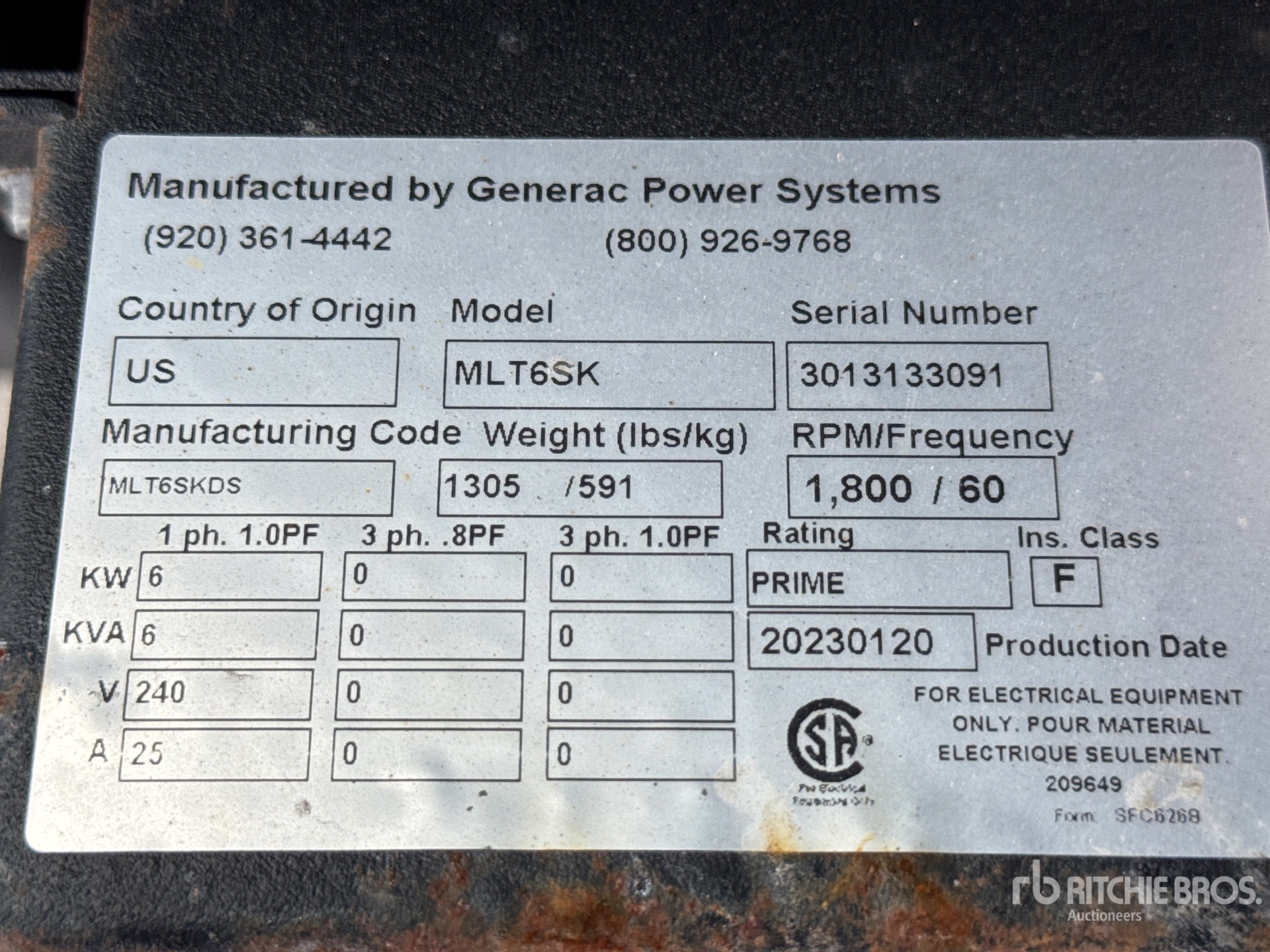 2023 Generac MLT6SKDS