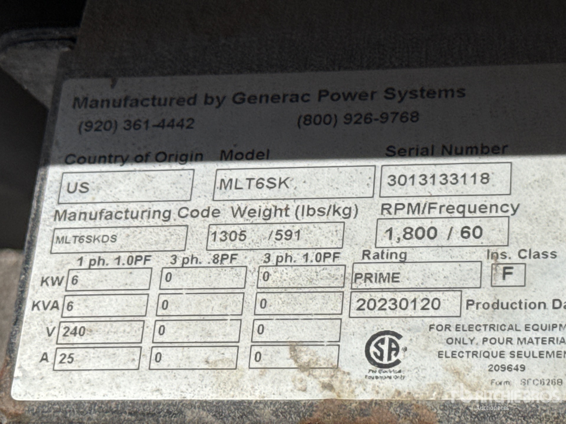 2023 Generac MLT6SKDS