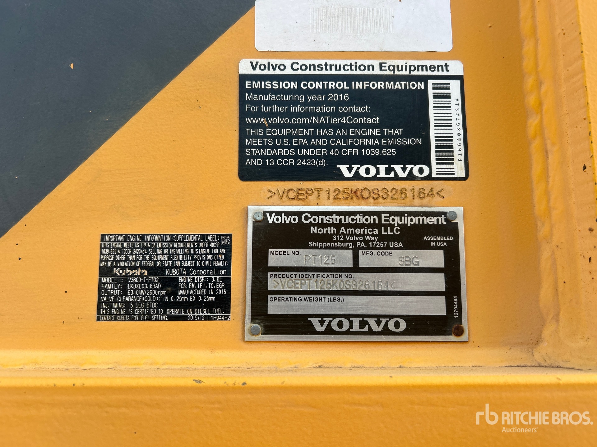 2016 Volvo PT125