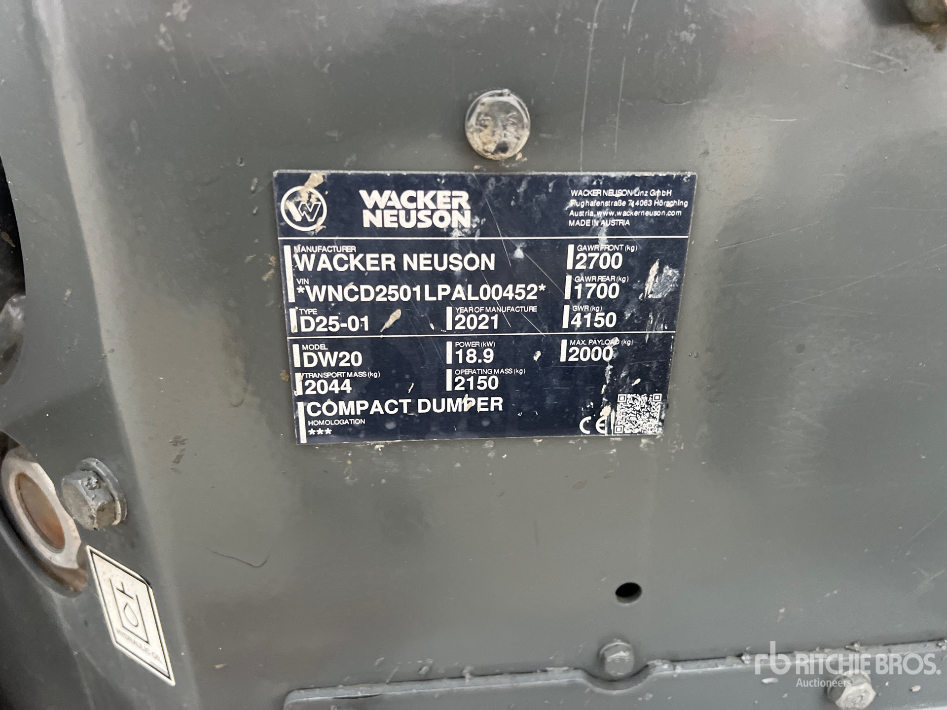 2021 Wacker Neuson D25-01