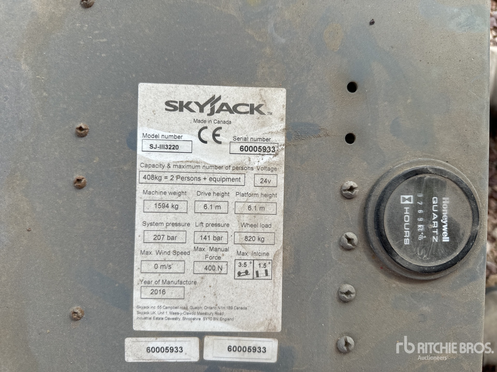 2016 Skyjack SJIII3220