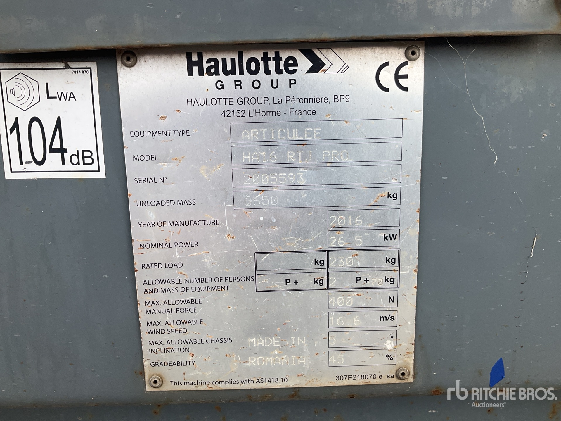 2016 Haulotte HA16 RTJ PRO