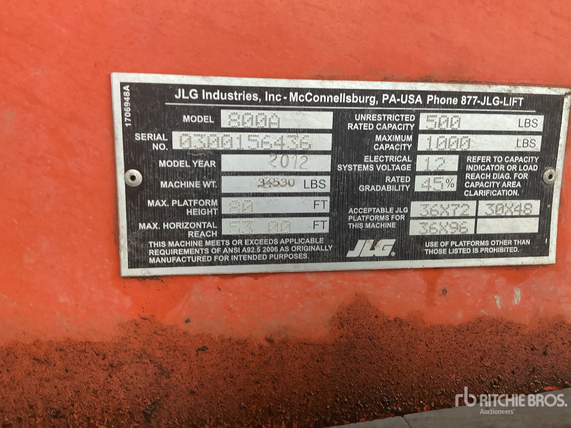2012 JLG 800A