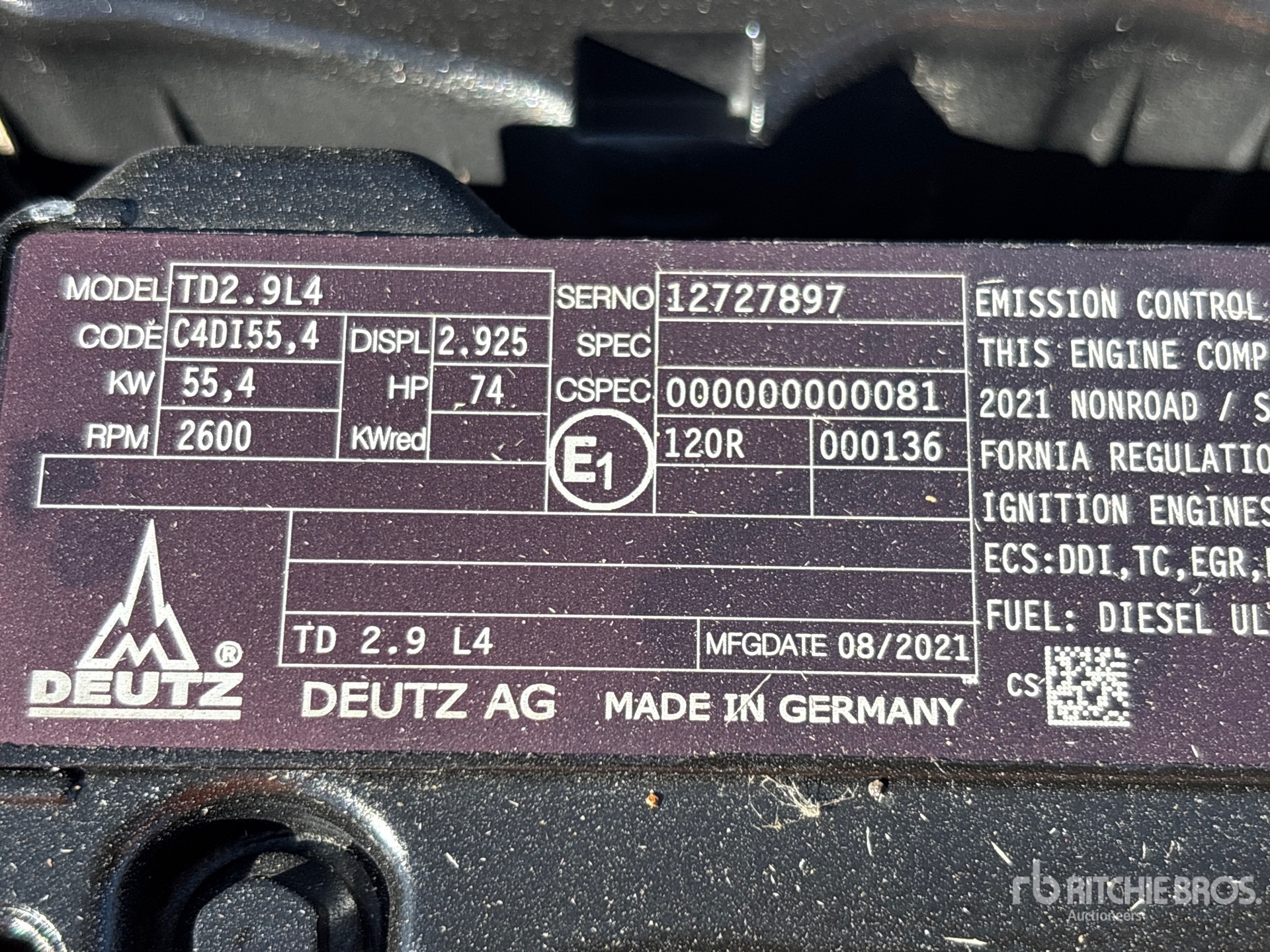 2021 Deutz TD2.9L4