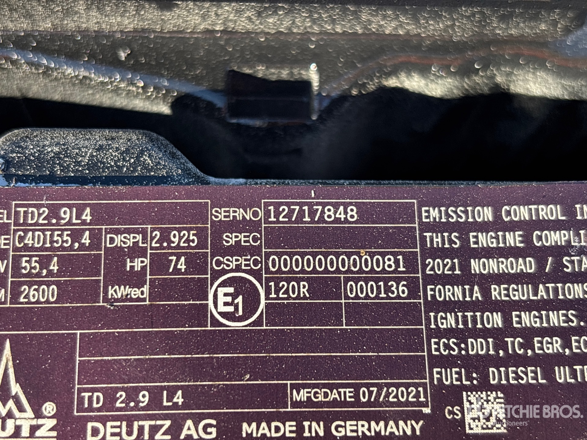 2021 Deutz TD2.9L4