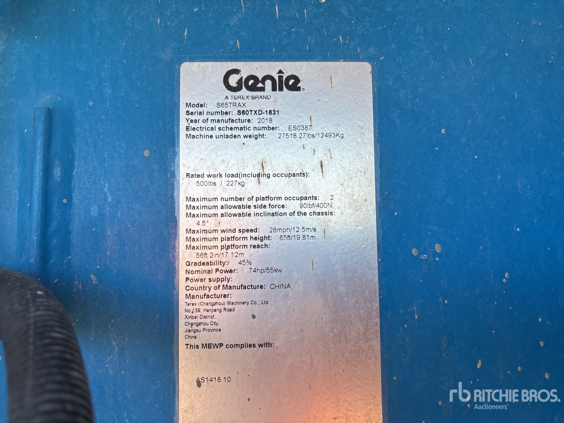 2018 Genie S-65 TRAX