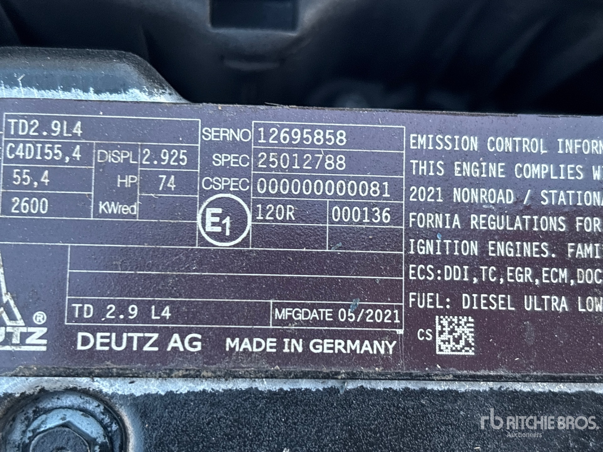 2021 Deutz TD2.9L4