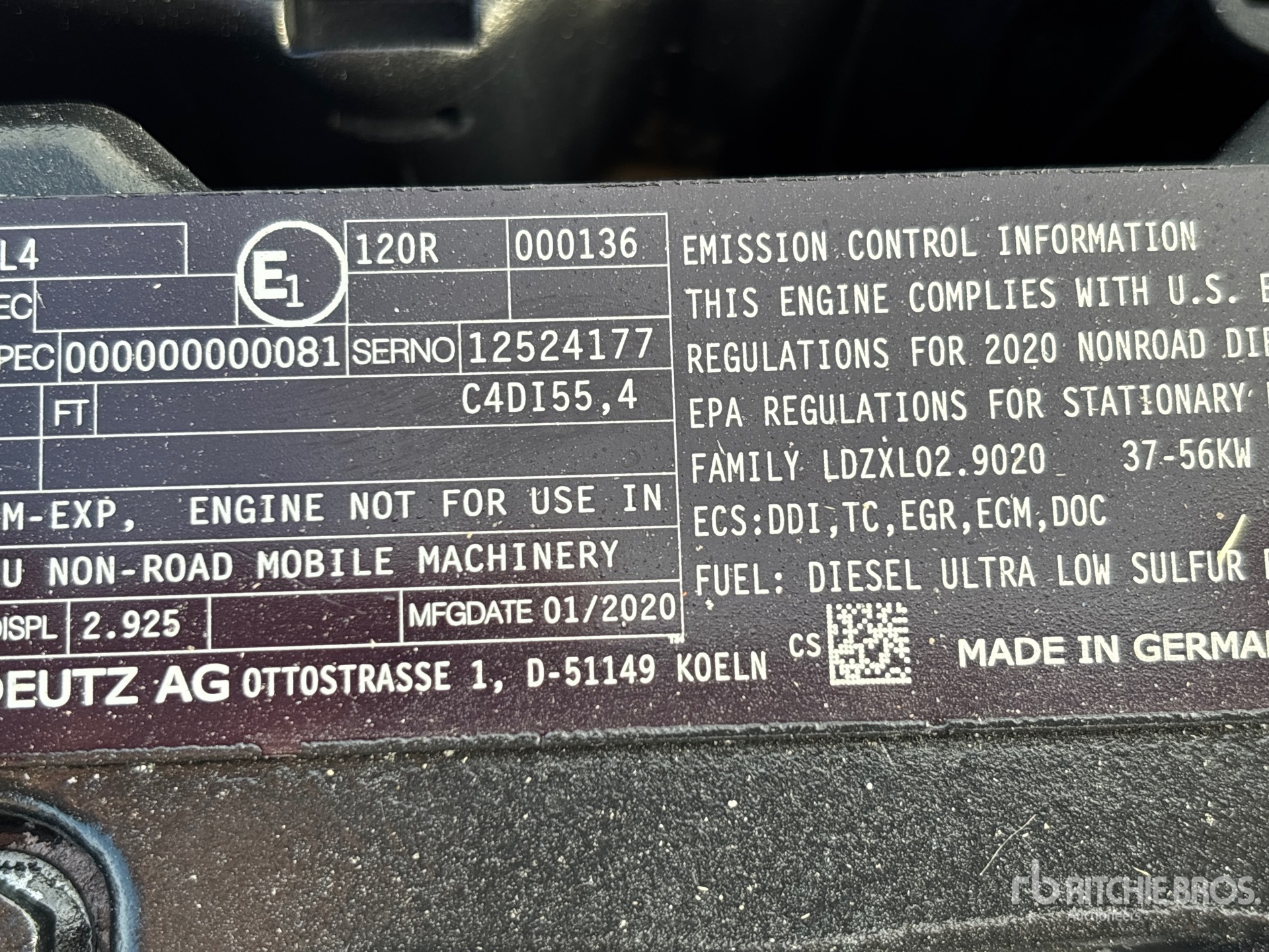 2020 Deutz TD2.9L4