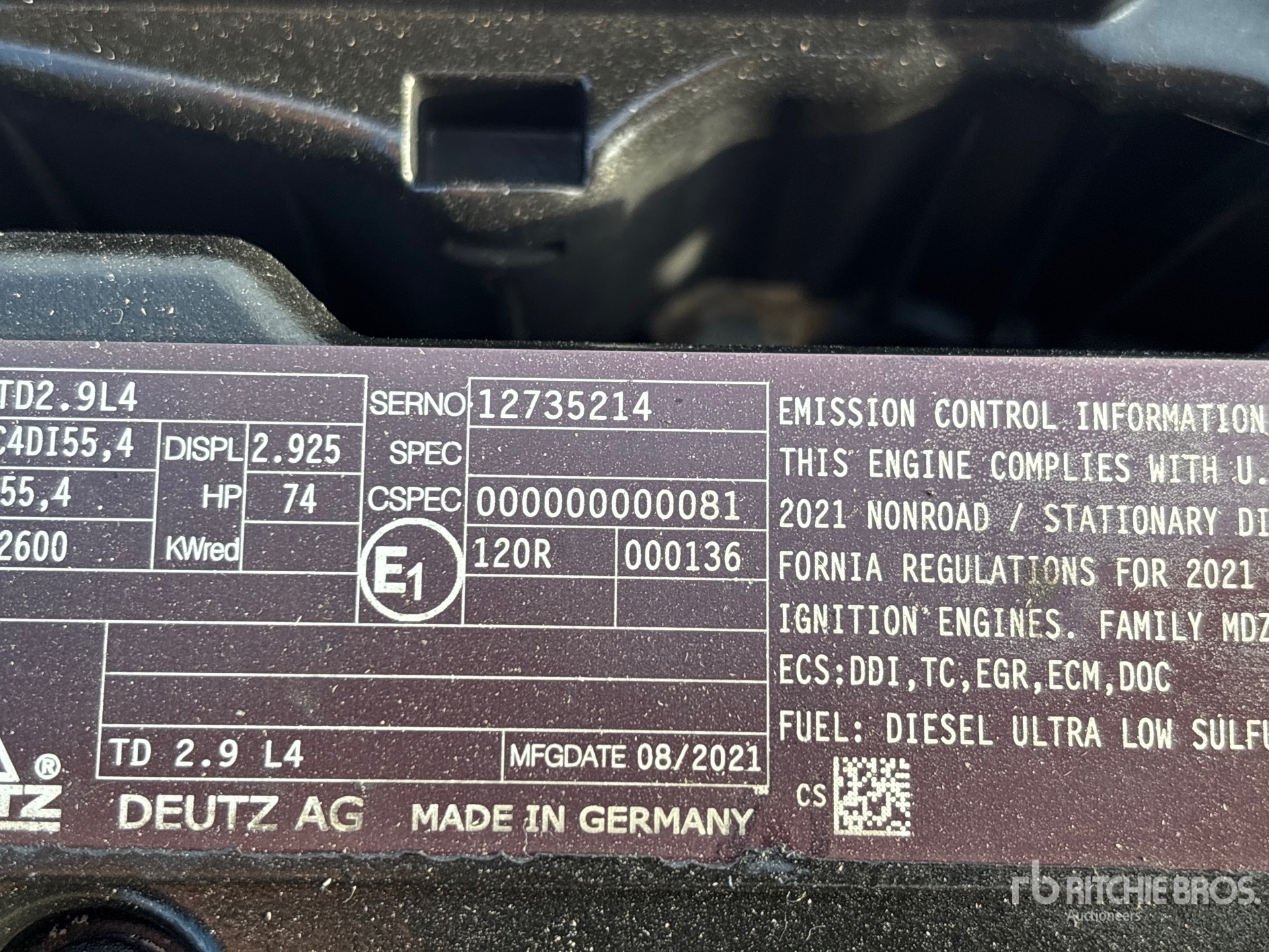 2021 Deutz TD2.9L4
