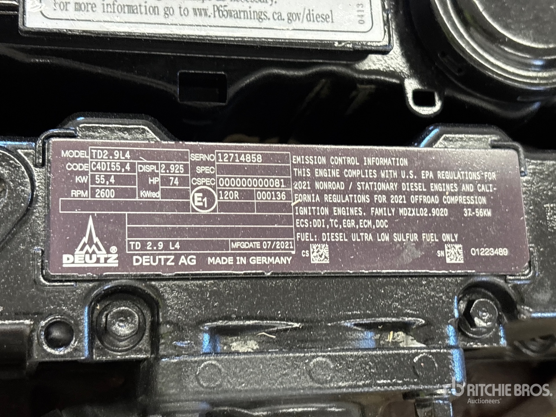 2021 Deutz TD2.9L4