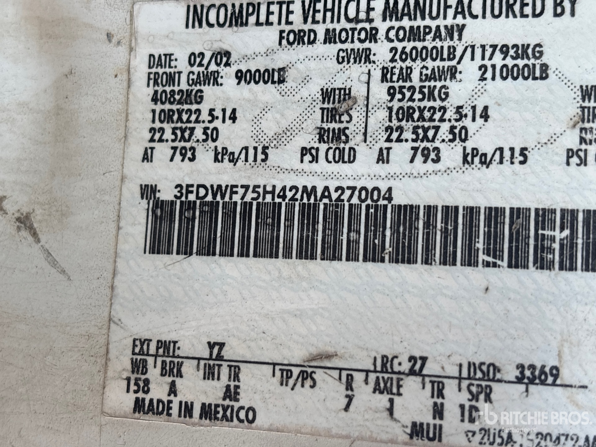 2002 Ford F-750