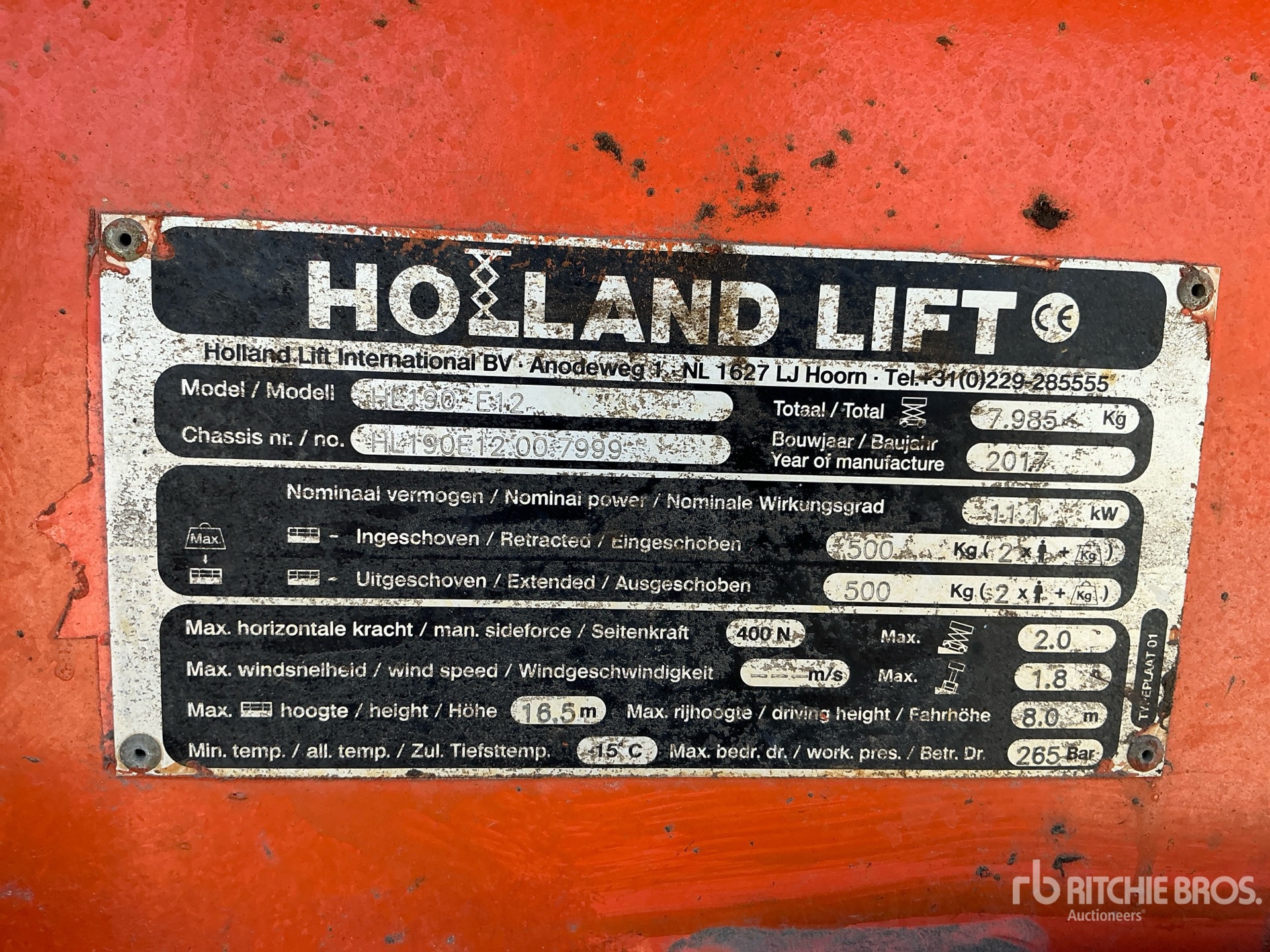 2017 Holland Lift HL190 E12