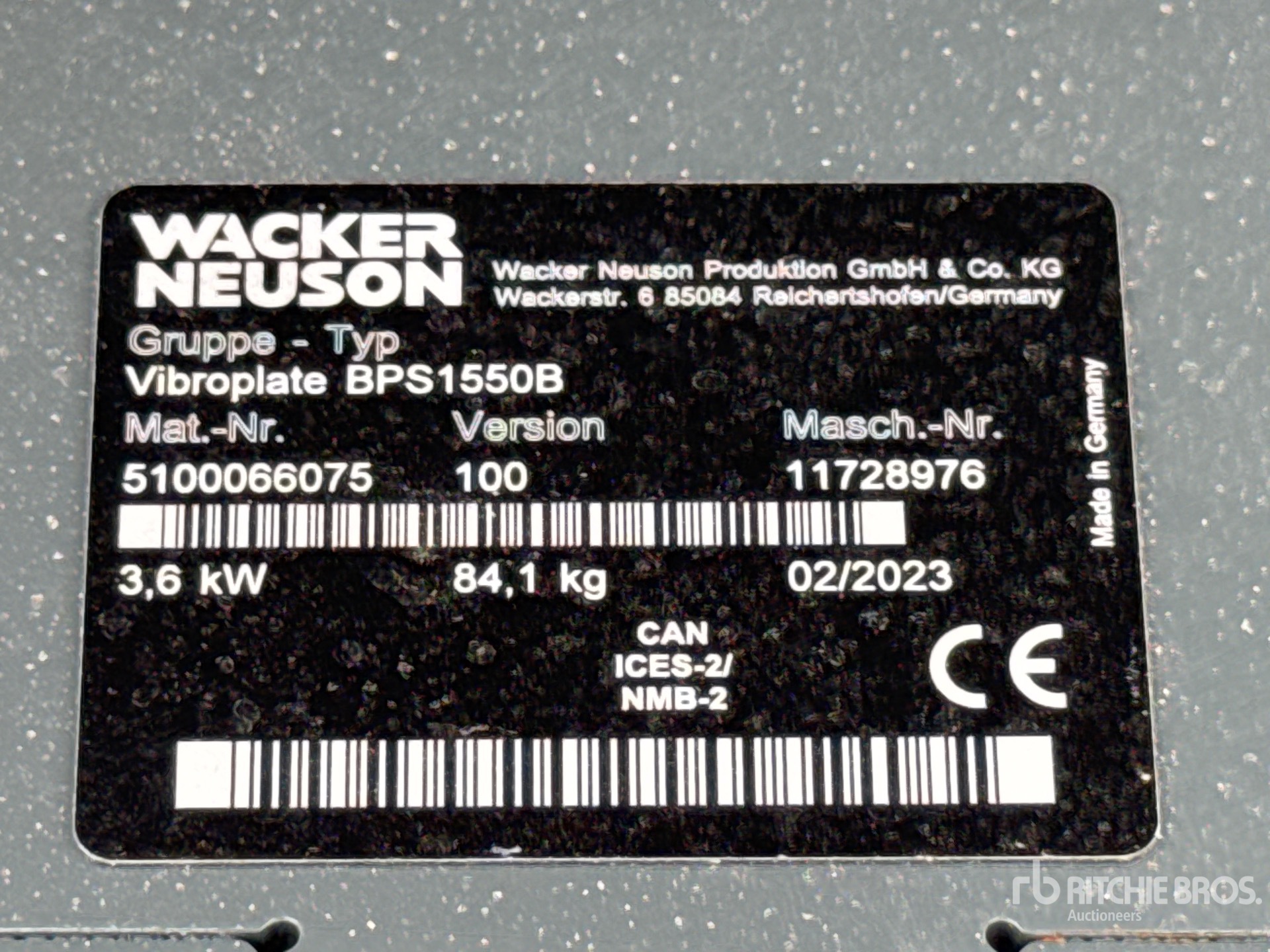 2023 Wacker Neuson VIBROPLATE BPS1550B (UNUSED)