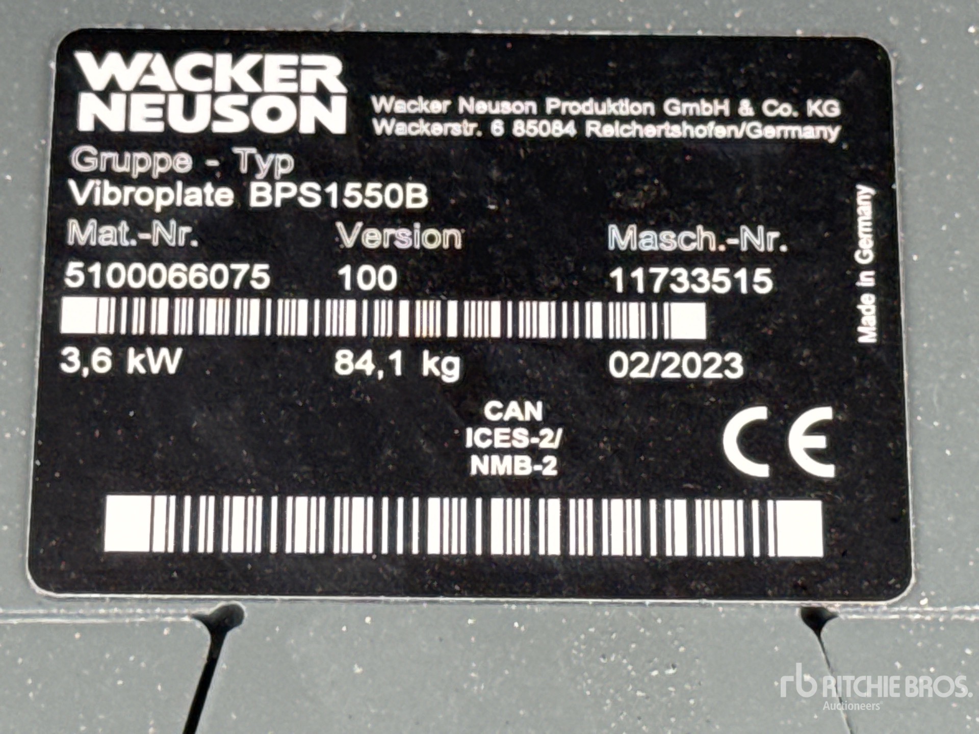 2023 Wacker Neuson VIBROPLATE BPS1
