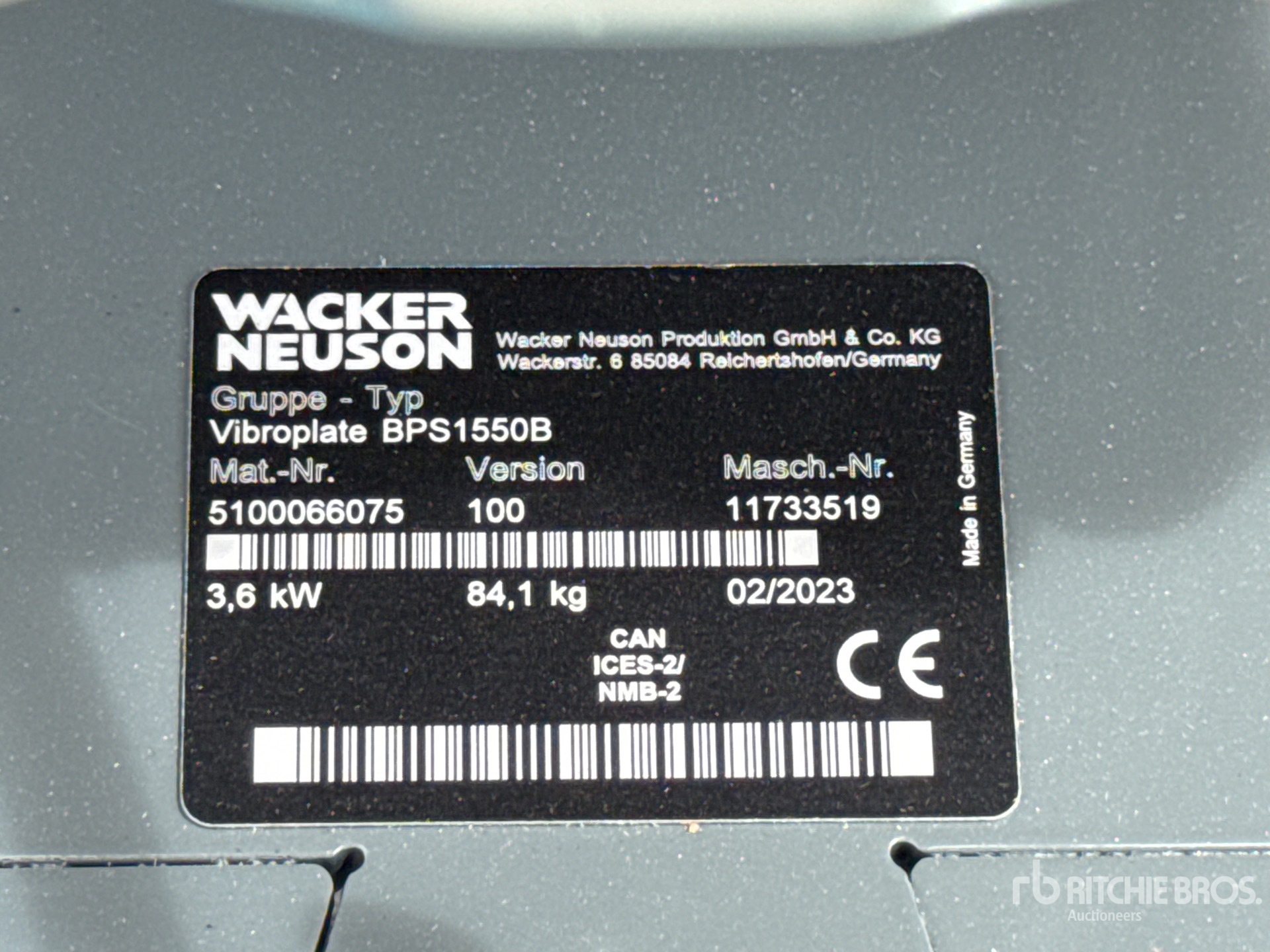 Wacker Neuson VIBROPLATE BPS1550B (UNUSED)