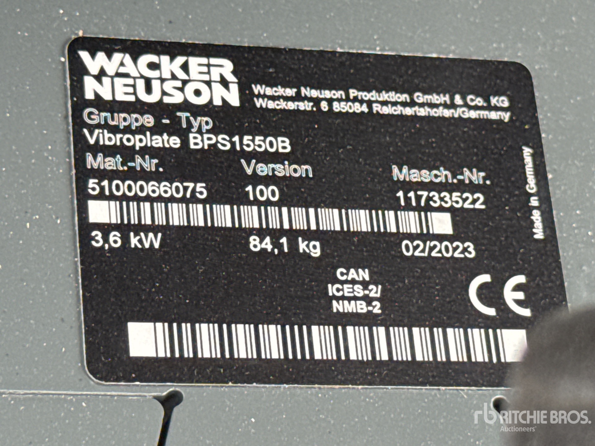 Wacker Neuson VIBROPLATE BPS1550B (UNUSED)