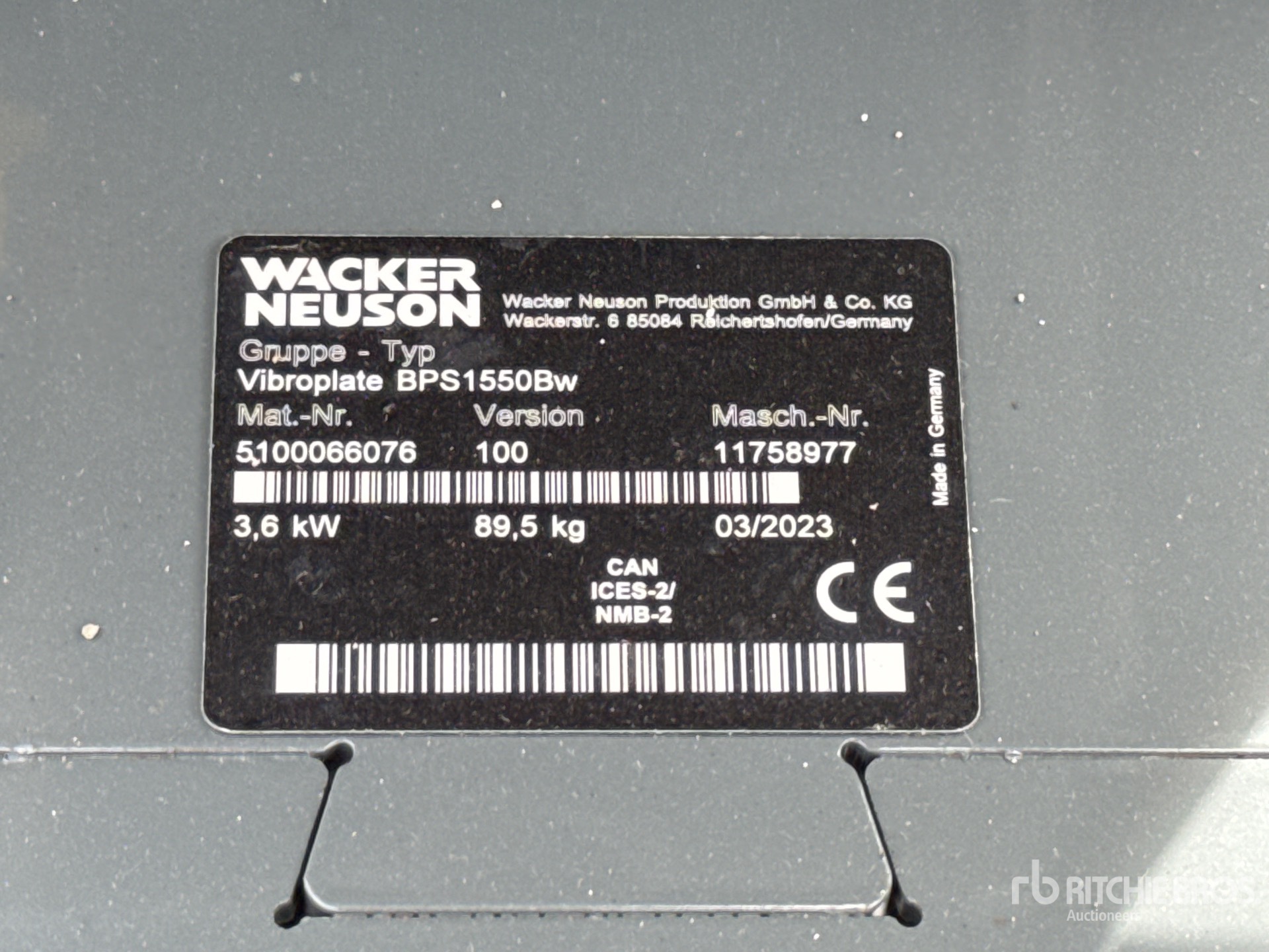 2023 Wacker Neuson BPS1550BW