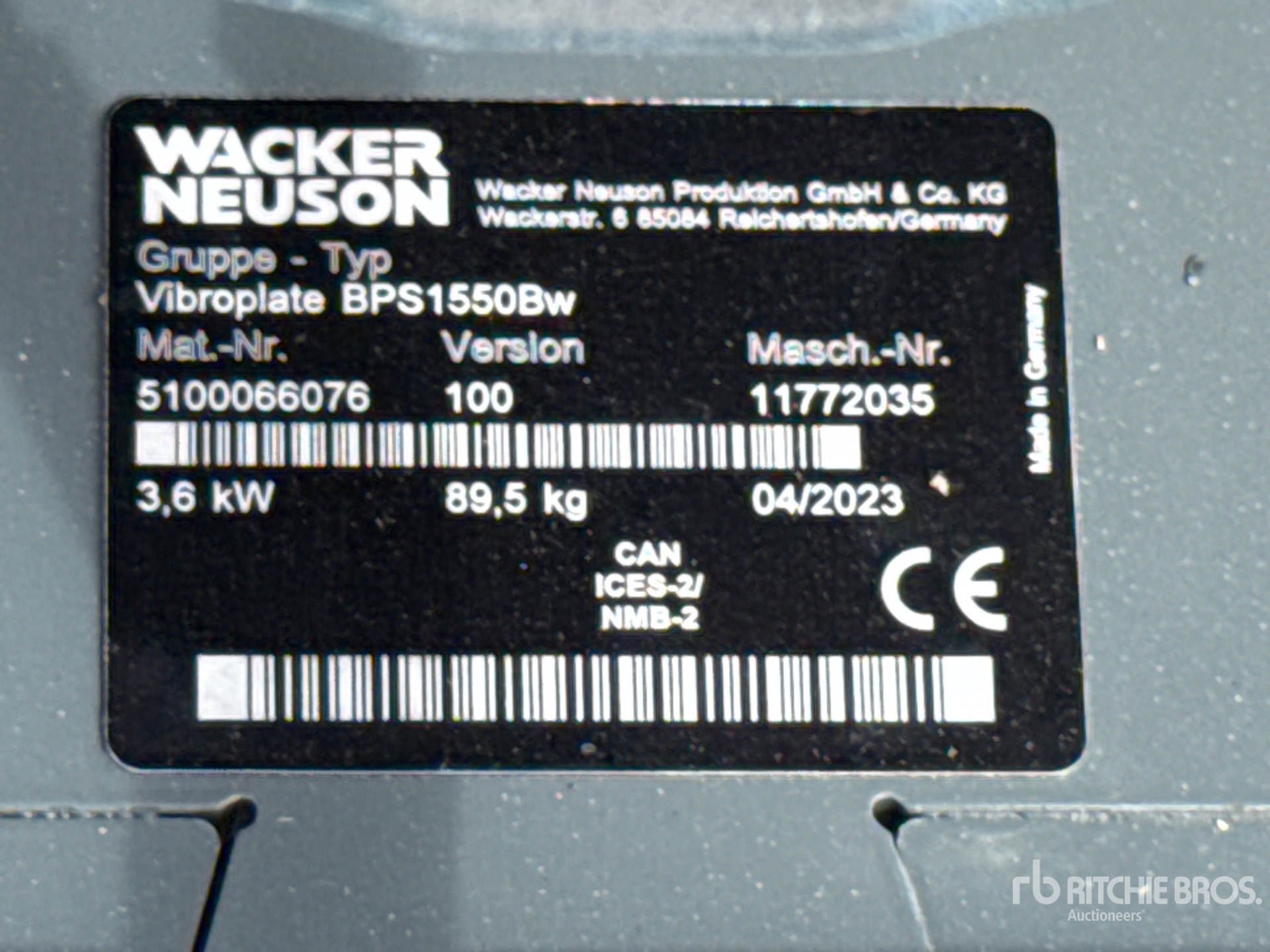 2023 Wacker Neuson VIBROPLATE BPS1