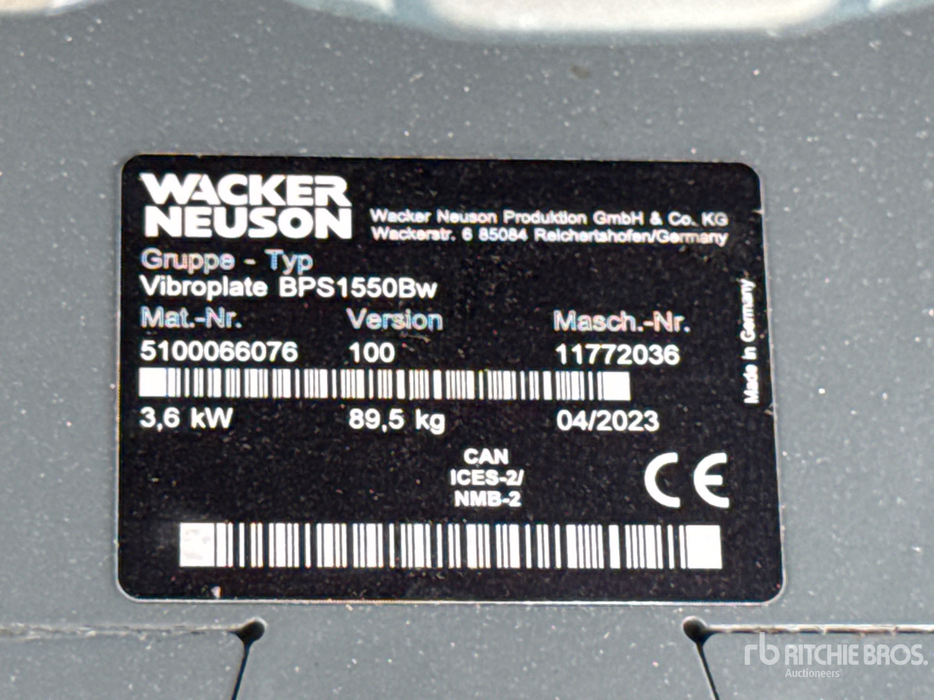Wacker Neuson VIBROPLATE BPS1550BW (UNUSED)