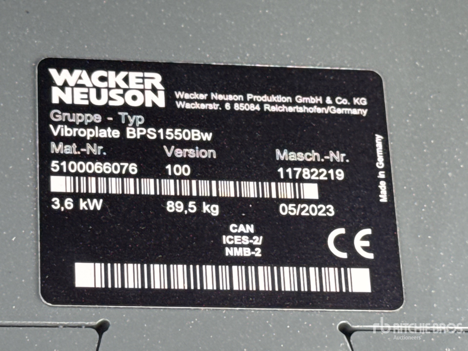Wacker Neuson VIBROPLATE BPS1550BW (UNUSED)