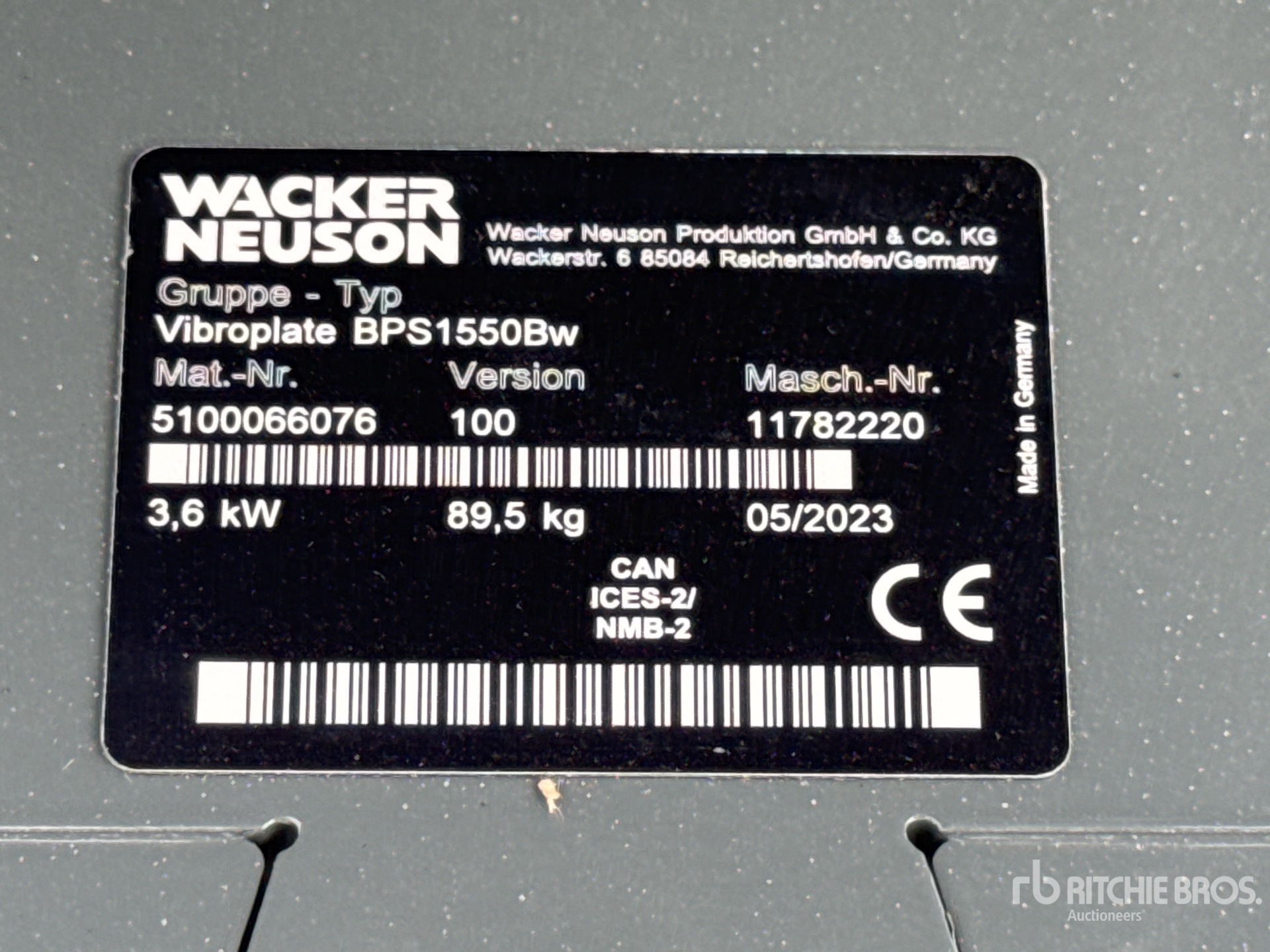 Wacker Neuson VIBROPLATE BPS1550BW (UNUSED)