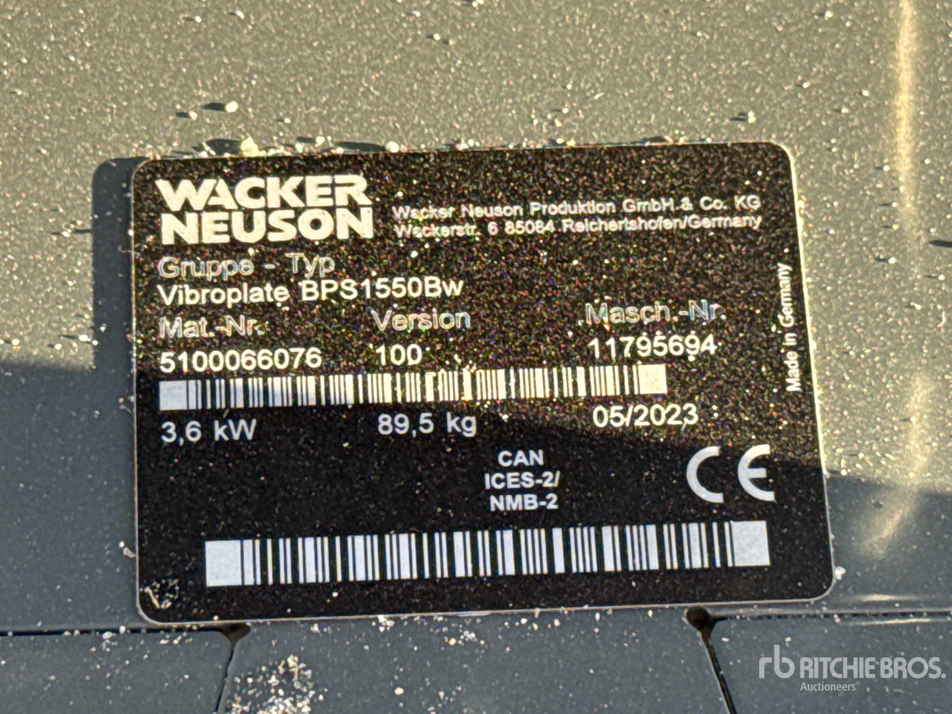 2023 Wacker Neuson VIBROPLATE BPS1550BW