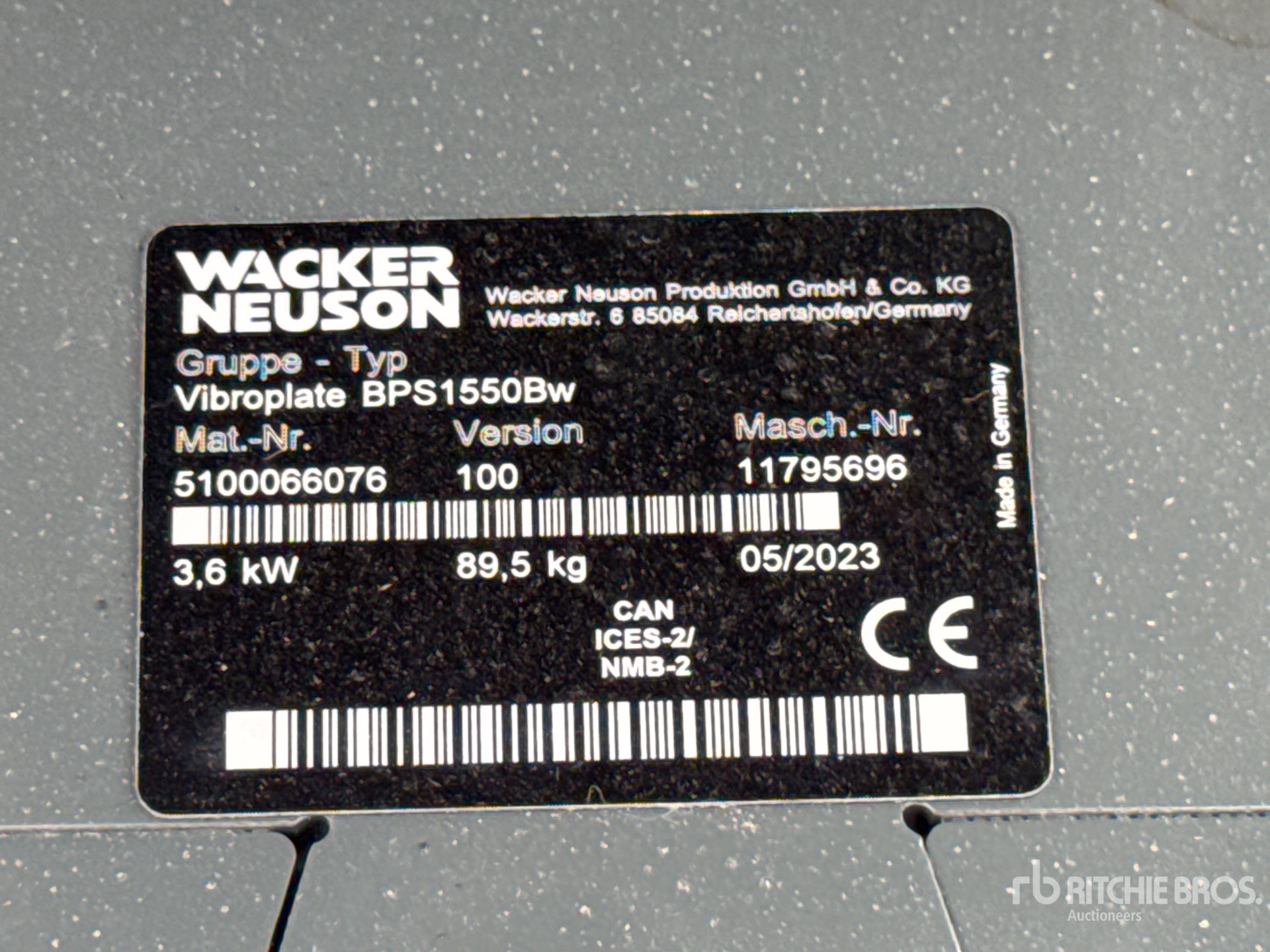 2023 Wacker Neuson VIBROPLATE BPS1550BW
