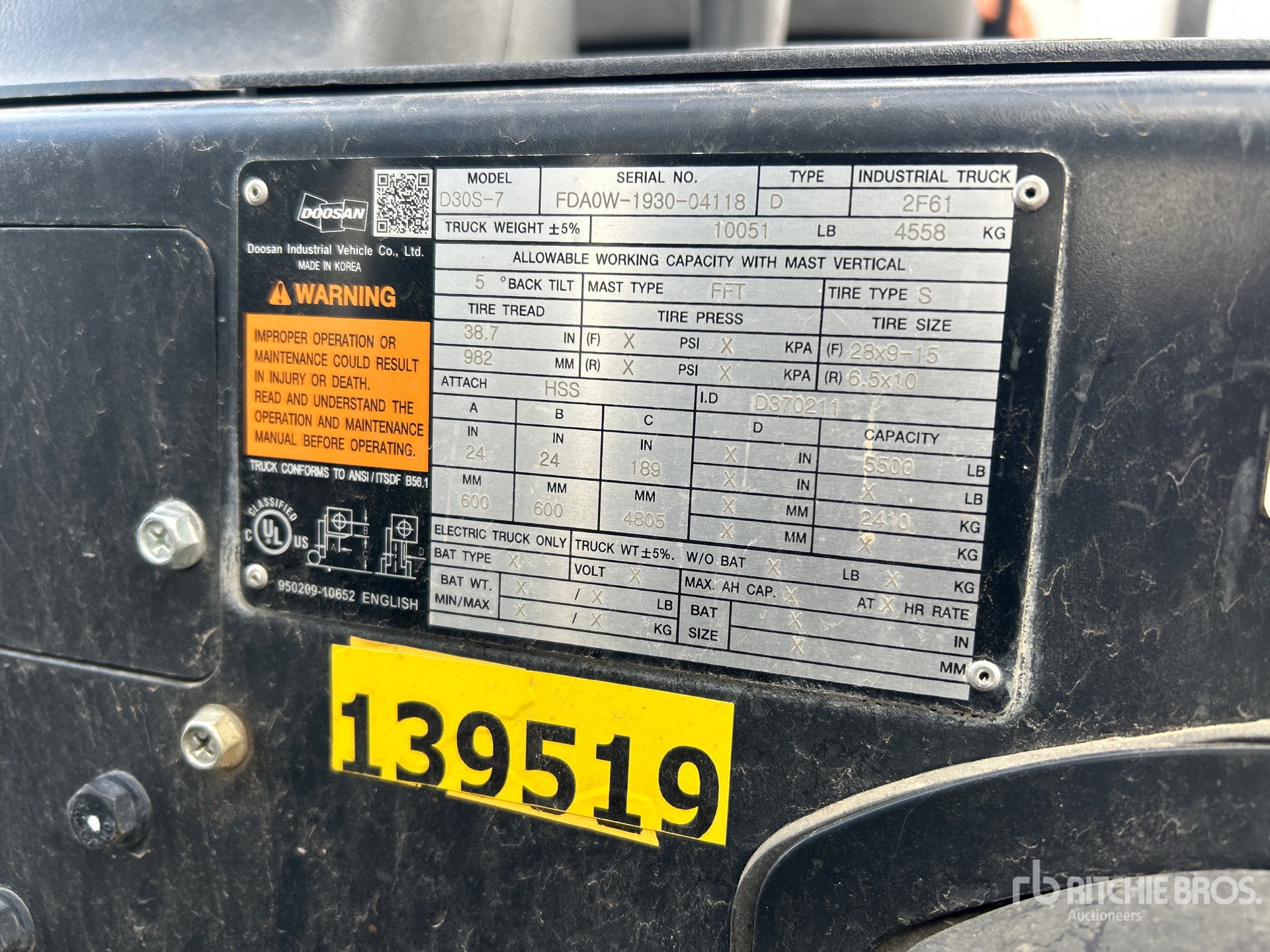 2022 Doosan D30S7