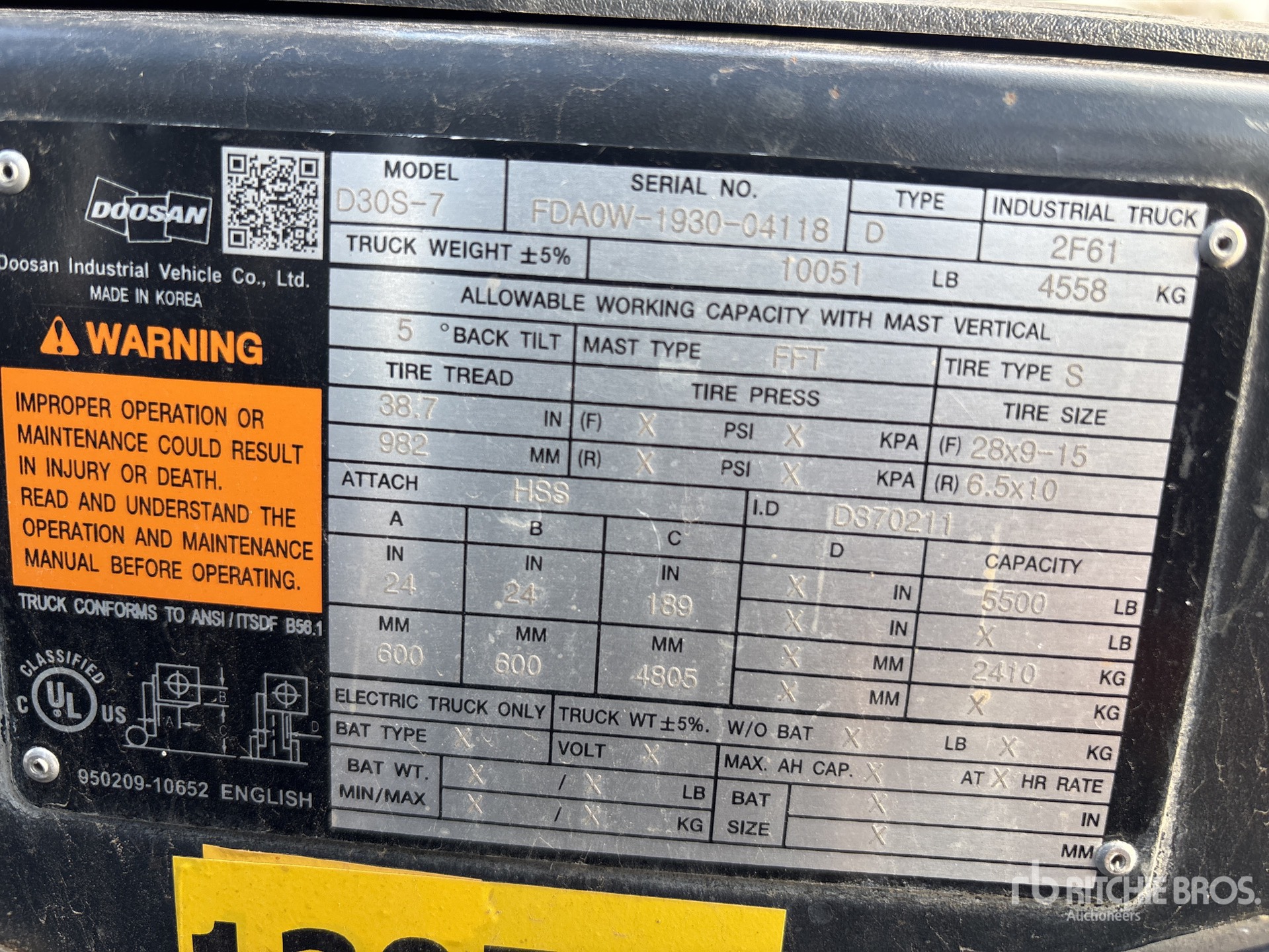 2022 Doosan D30S7