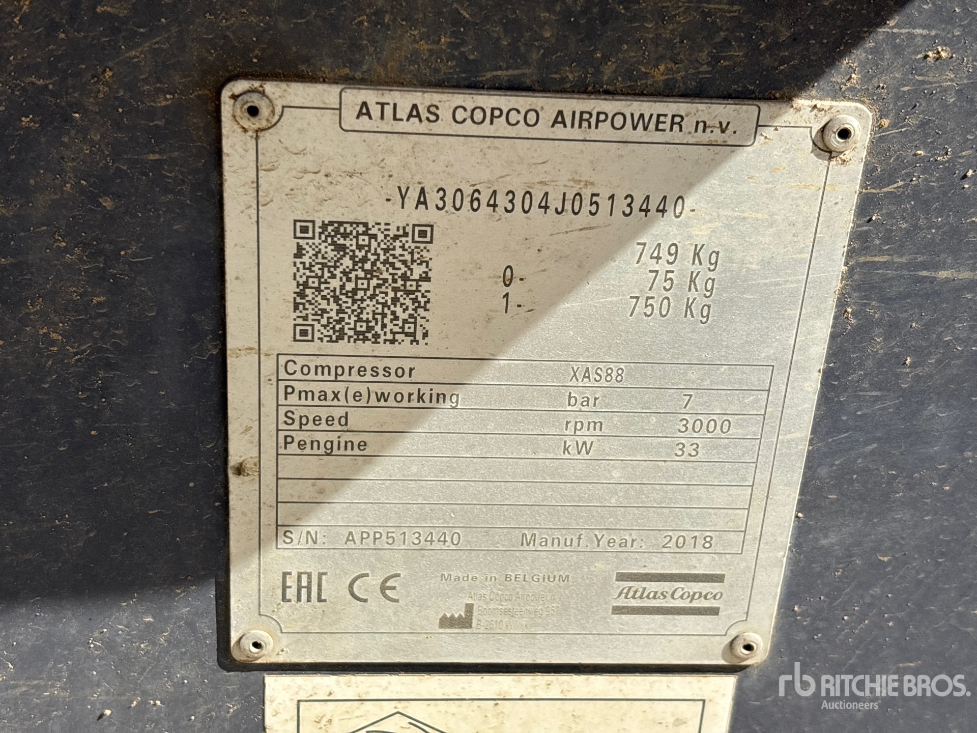 2018 Atlas Copco XAS88
