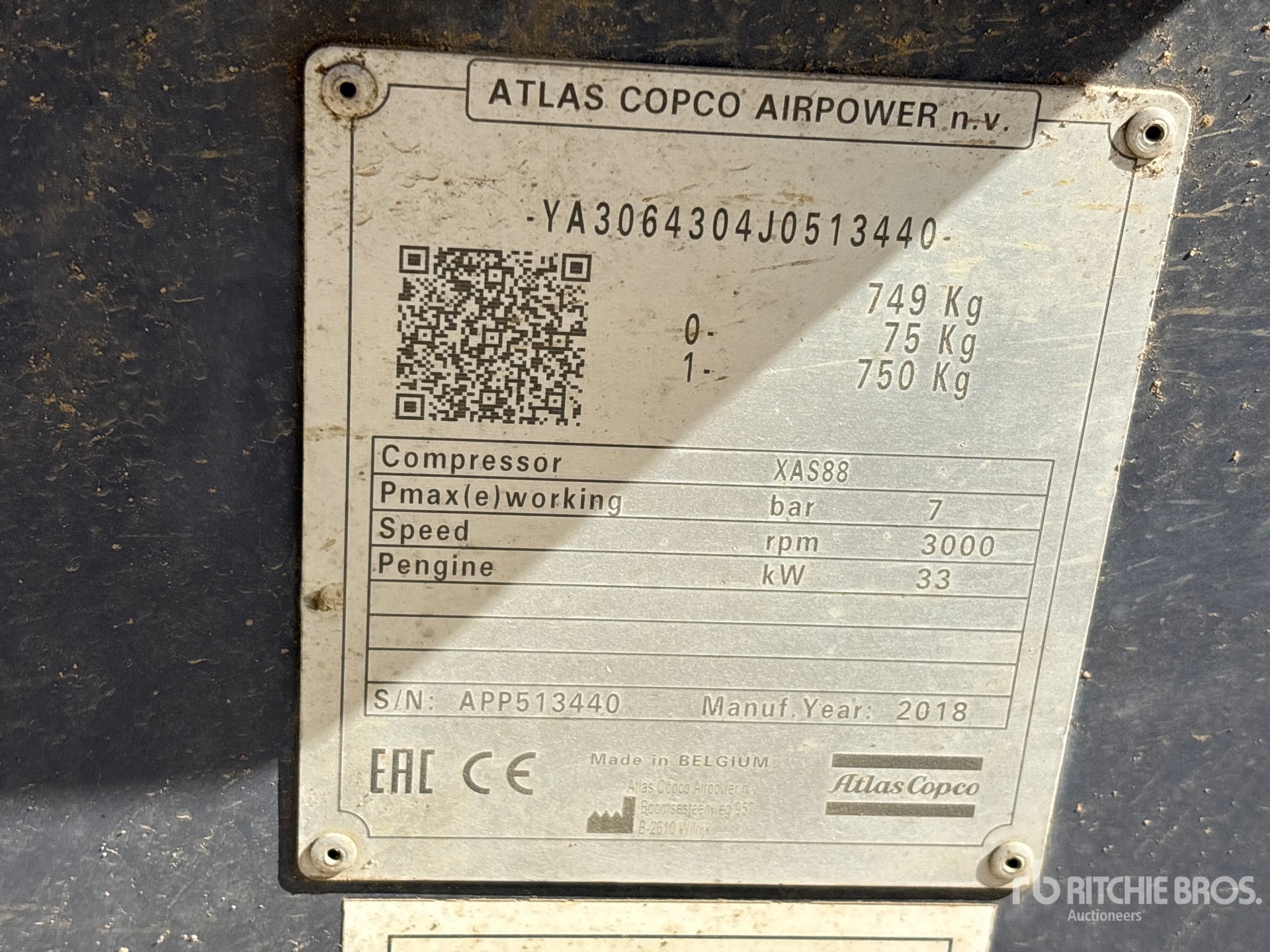 2018 Atlas Copco XAS88