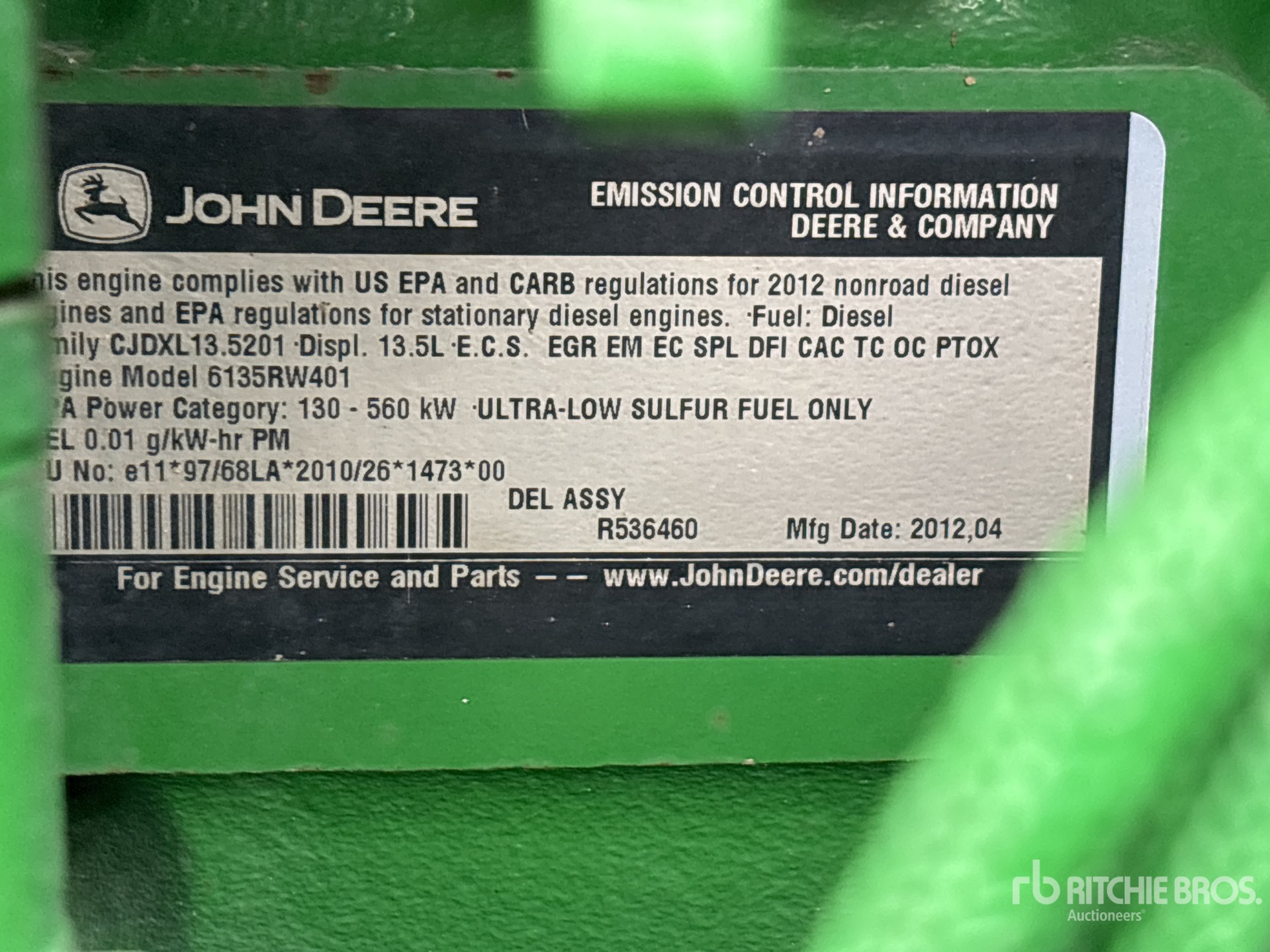 2012 John Deere 9560R