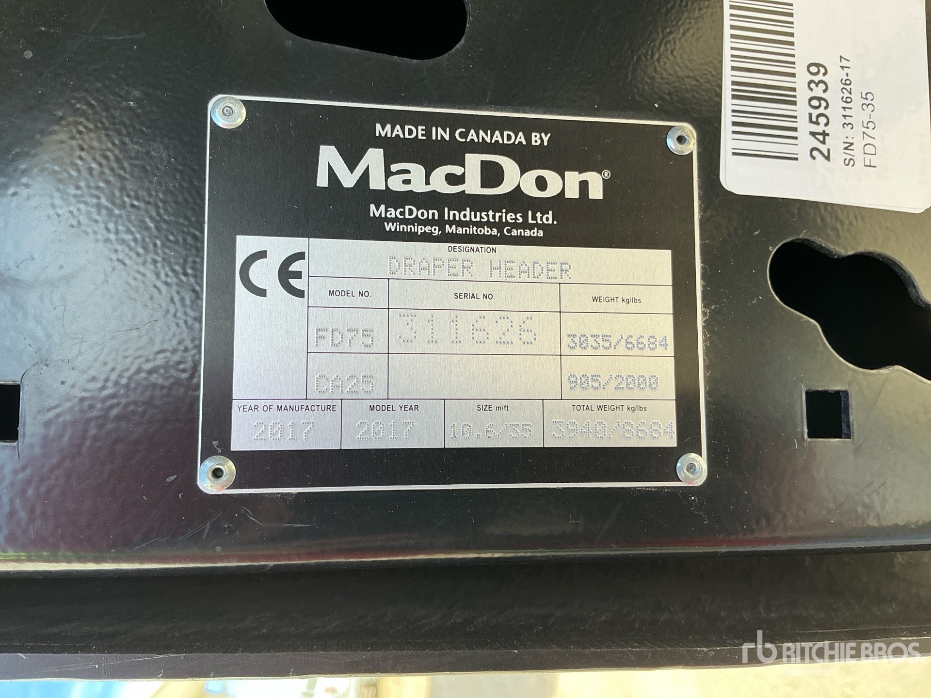 2017 Macdon FD75-S