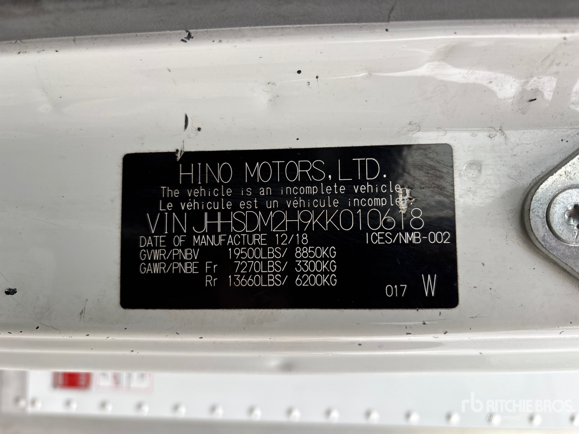 2019 Hino 740