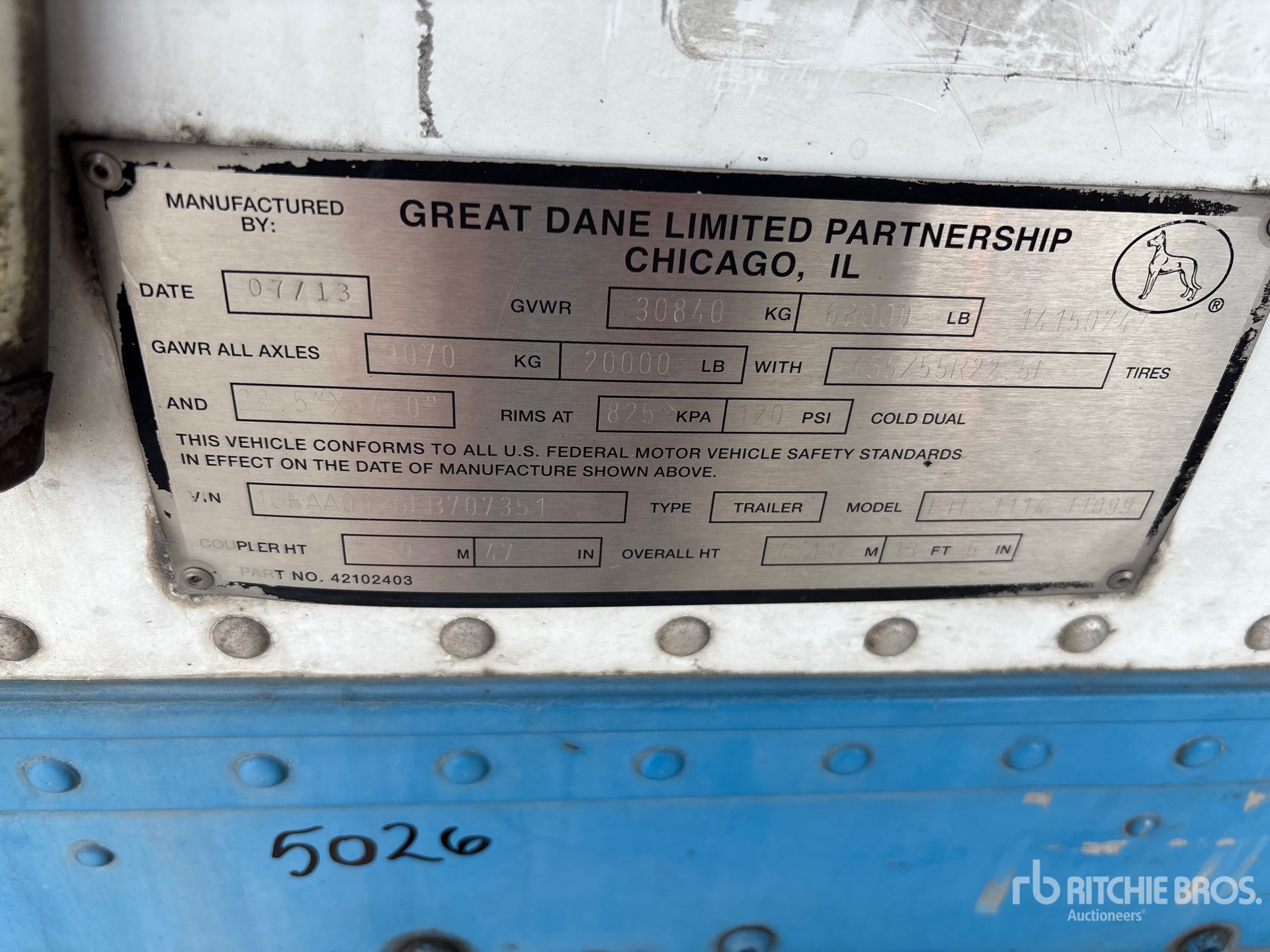 2014 Great Dane FTL 1114 11099
